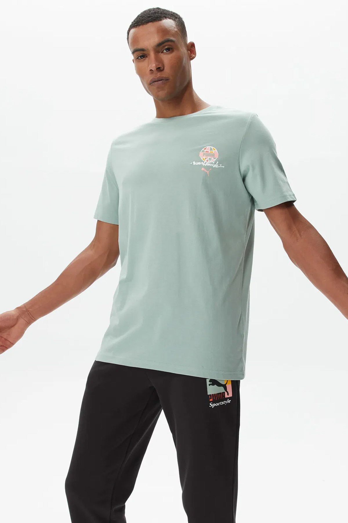 Puma Swxp Worldwıde Graphic Erkek Tişört 62264554 Mavi