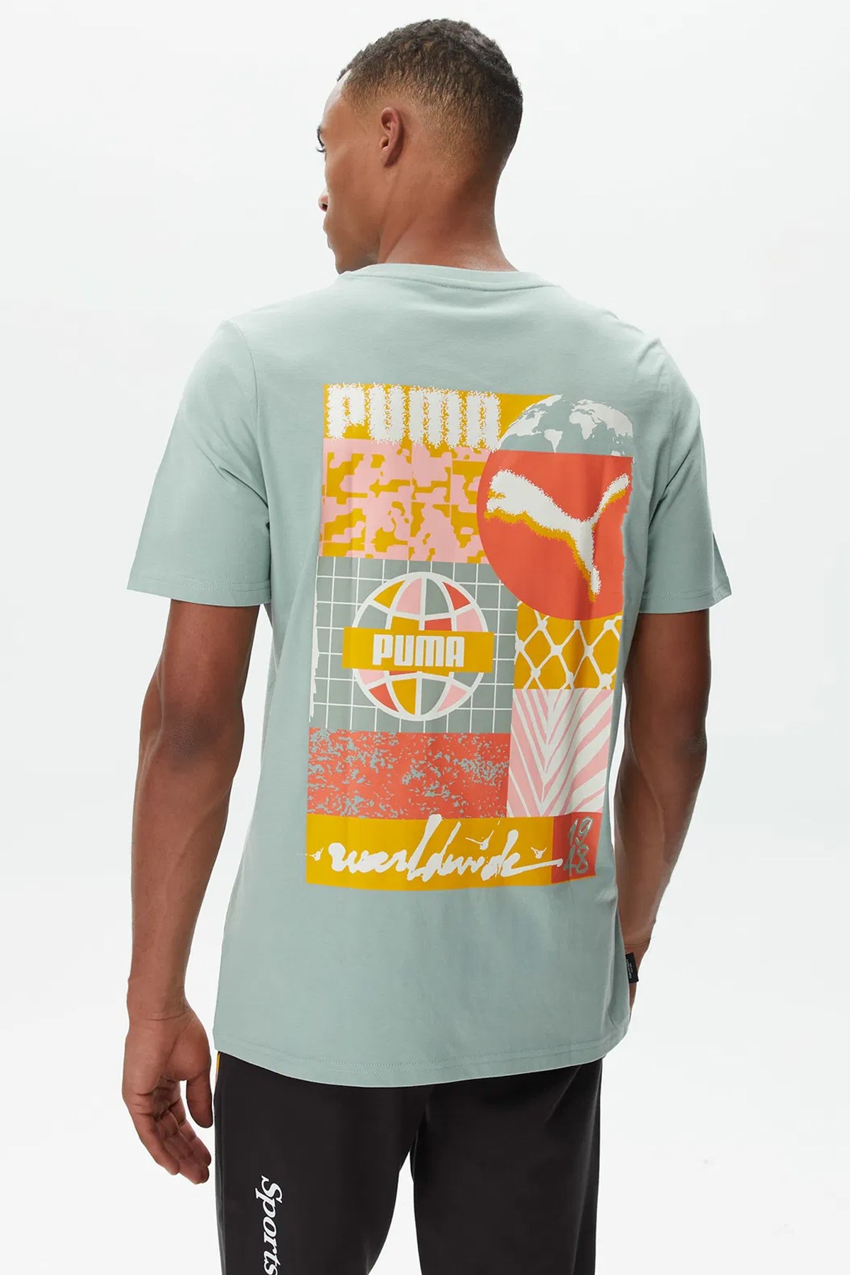 Puma Swxp Worldwıde Graphic Erkek Tişört 62264554 Mavi