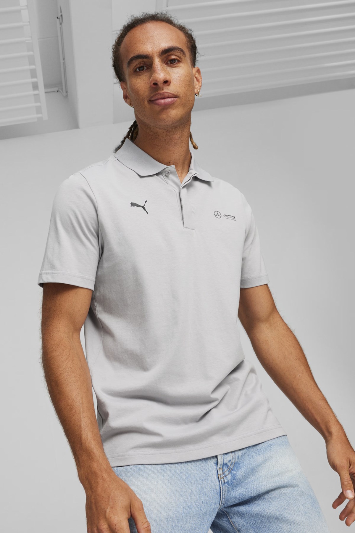 Puma Mapf1 Ess Erkek Polo Yaka Tişört 62376402 Gri