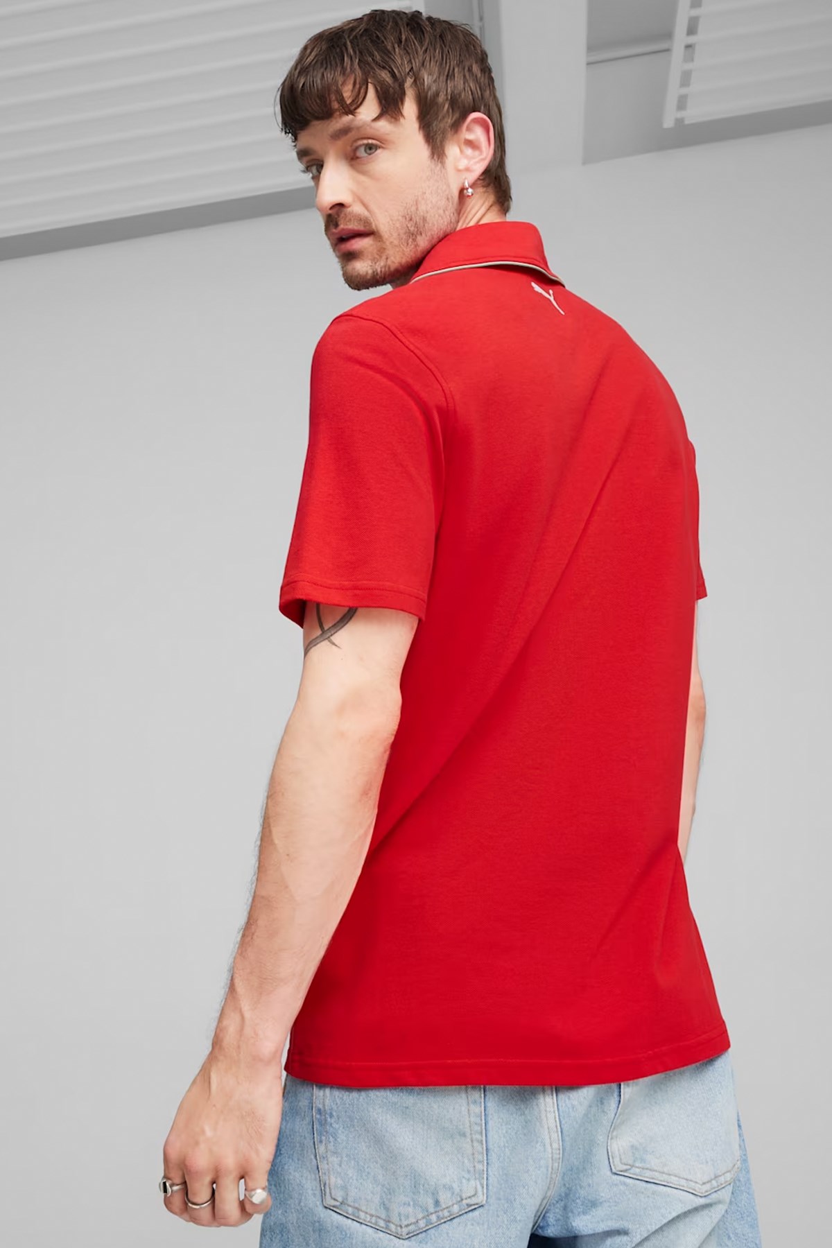 Puma Ferrari Race Erkek Polo Tişört 62380102 Kırmızı