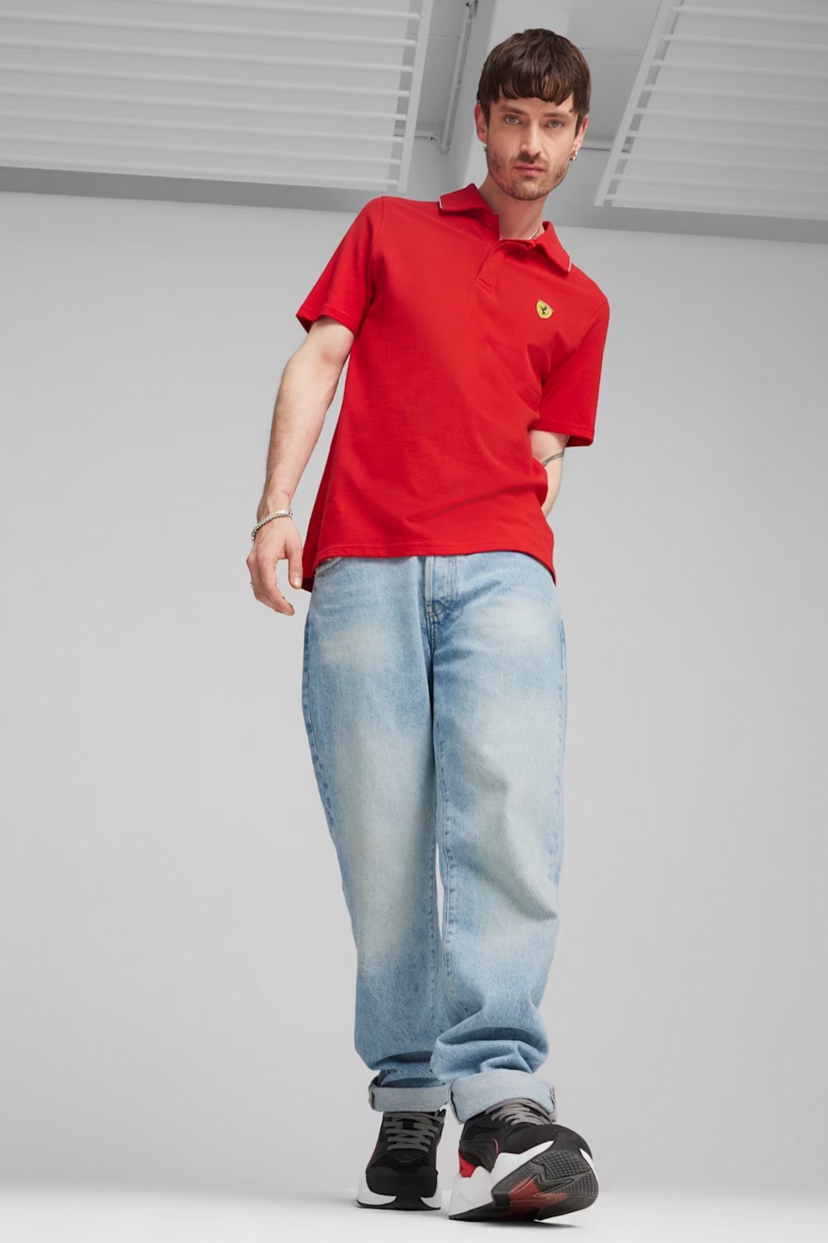 Puma Ferrari Race Erkek Polo Tişört 62380102 Kırmızı