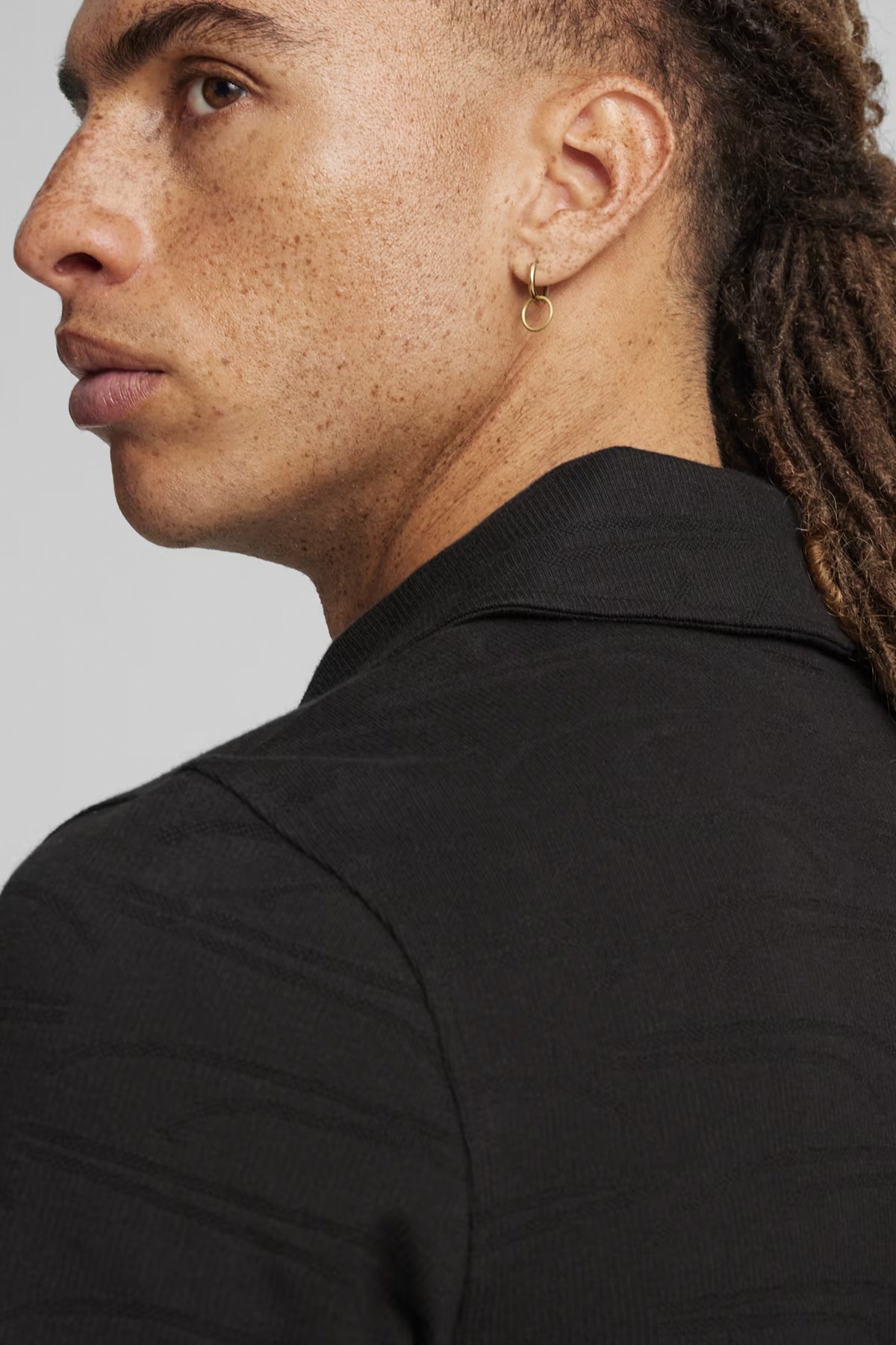 Puma Ferrari Style Jacquard Erkek Polo Yaka Tişört 62382801 Siyah