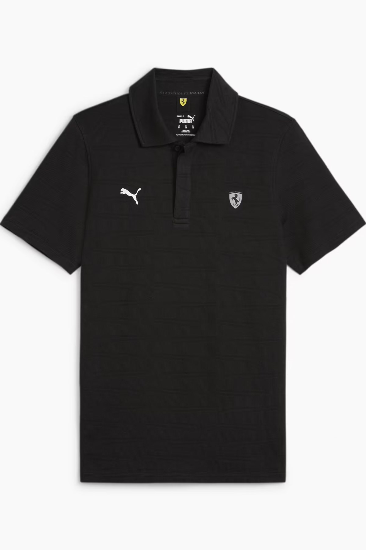 Puma Ferrari Style Jacquard Erkek Polo Yaka Tişört 62382801 Siyah