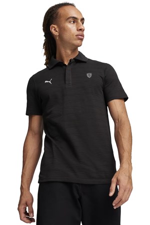 Puma Ferrari Style Jacquard Erkek Polo Yaka Tişört 62382801 Siyah