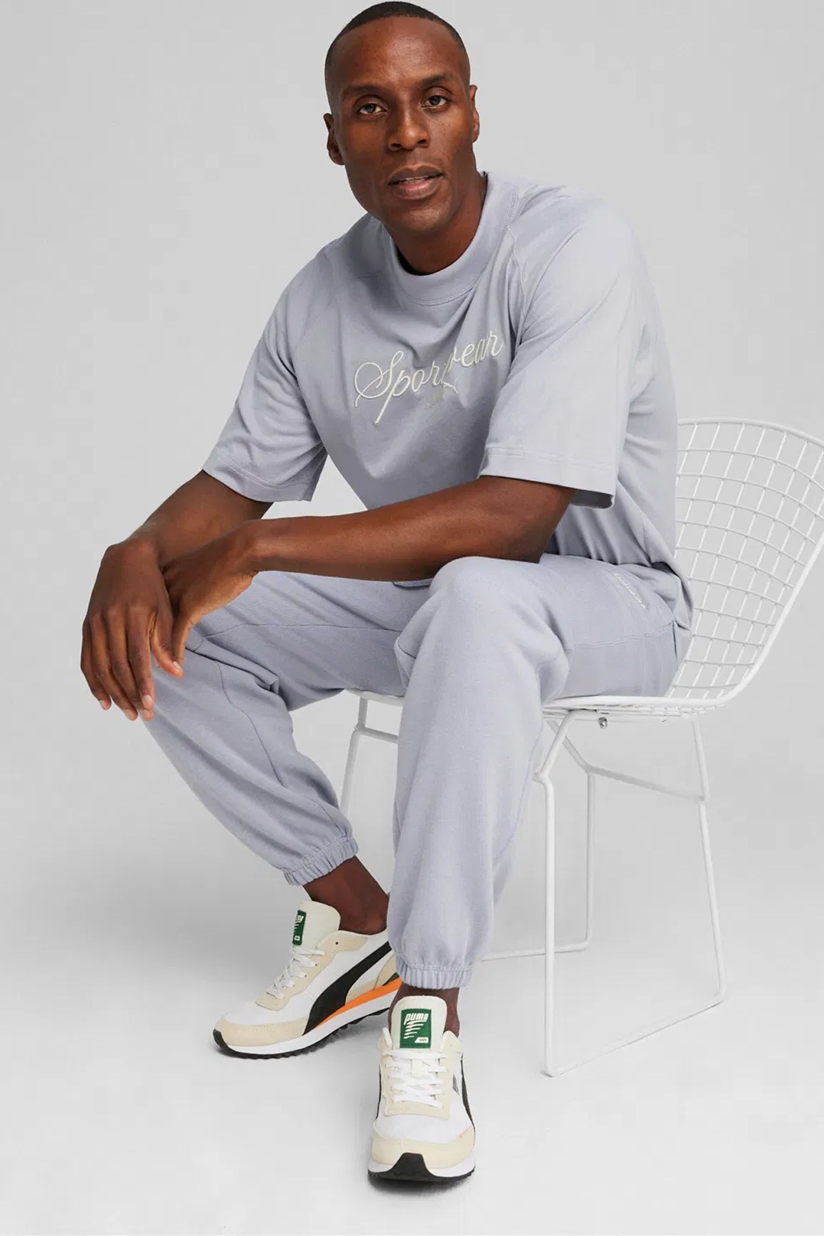 Puma Classıcs+ Tee Gray Fog Erkek Tişört 62427263 Gri