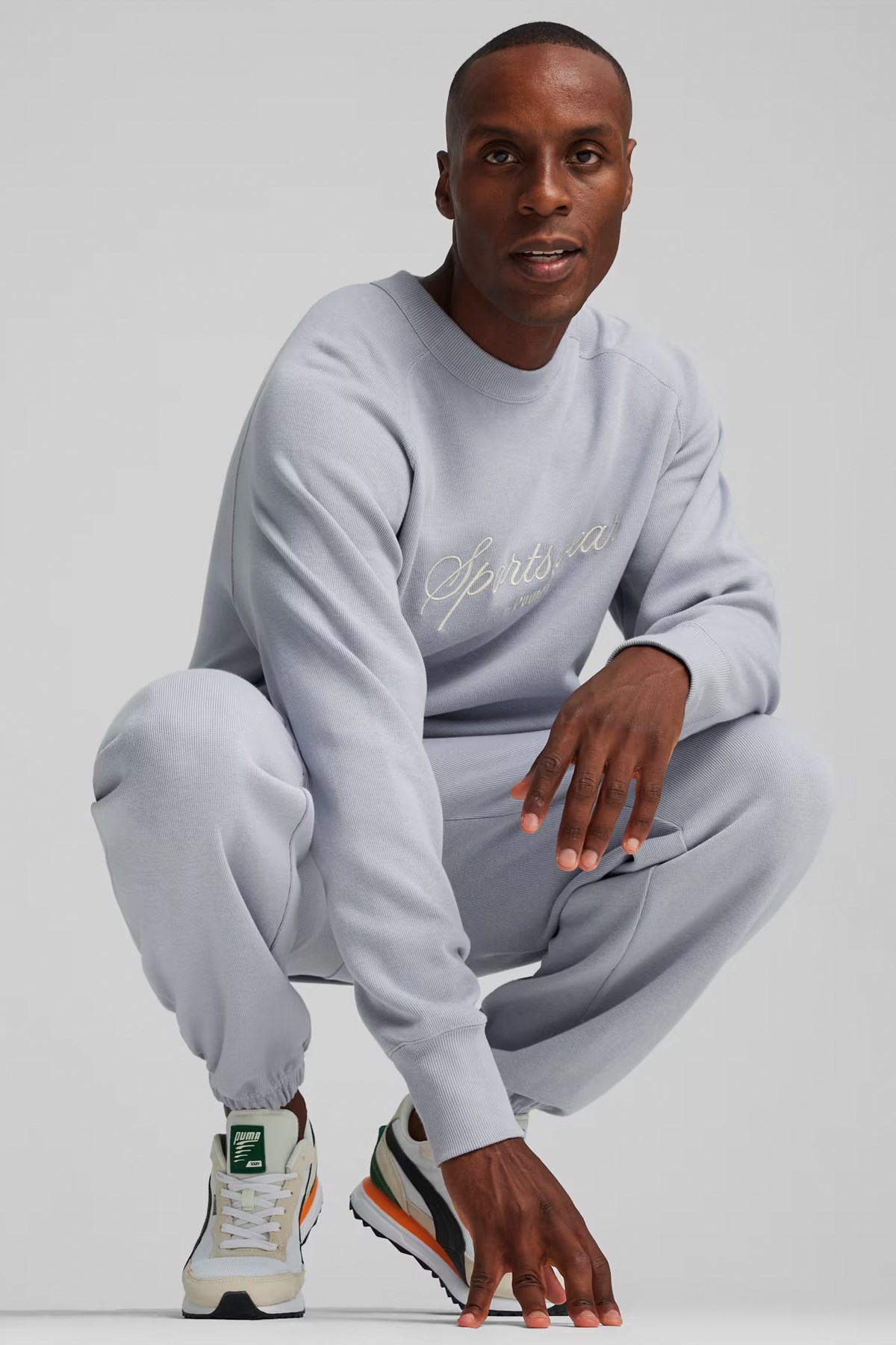 Puma Classıcs+ Crew Erkek Sweat 62427863 Gri