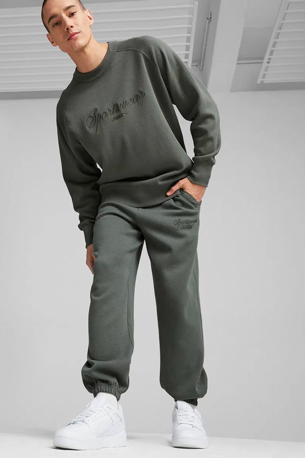 Puma Classıcs+ Crew Erkek Sweat 62427880 Antrasit