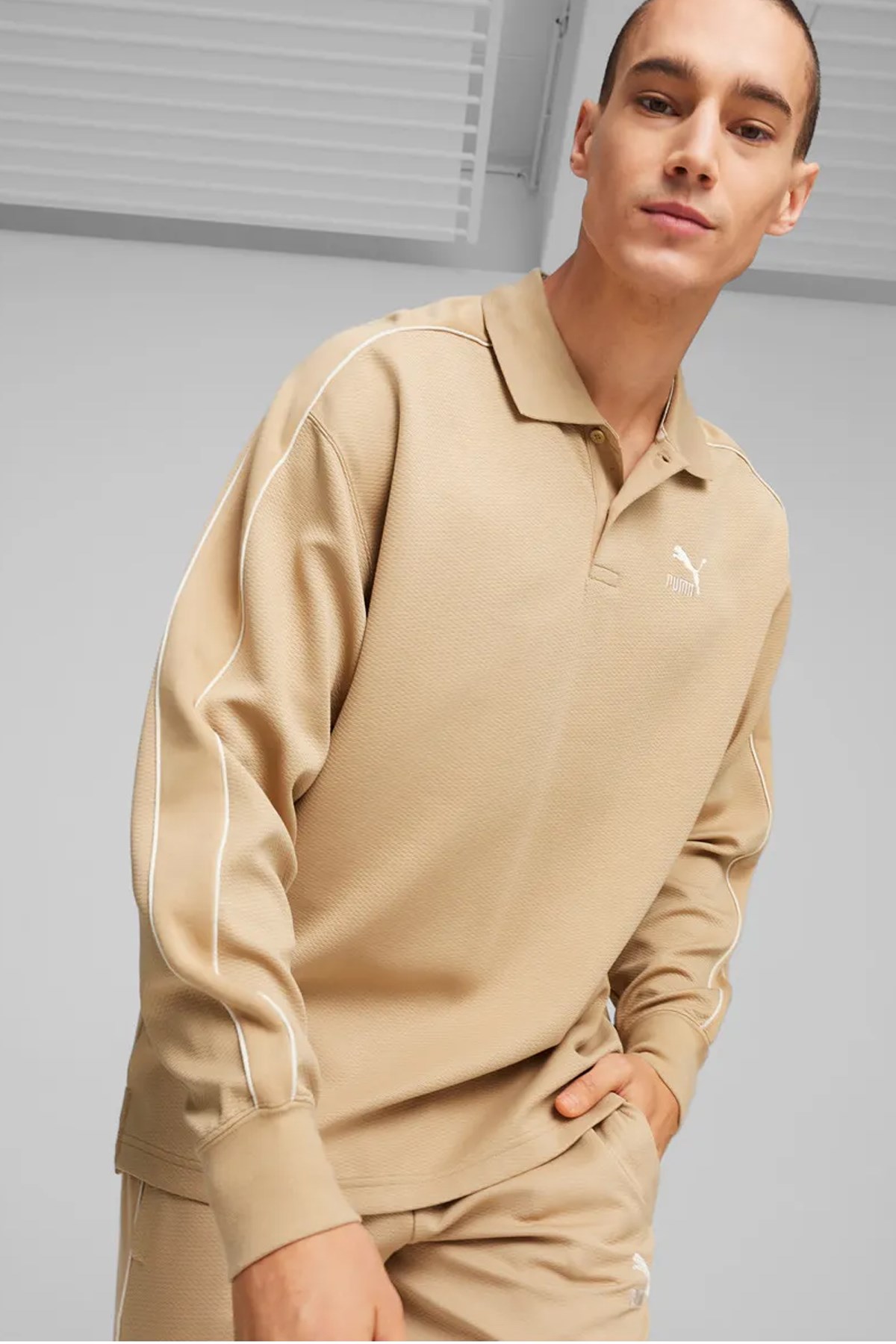 Puma T7 Polo Crew Dk Erkek Polo 62433283 Bej