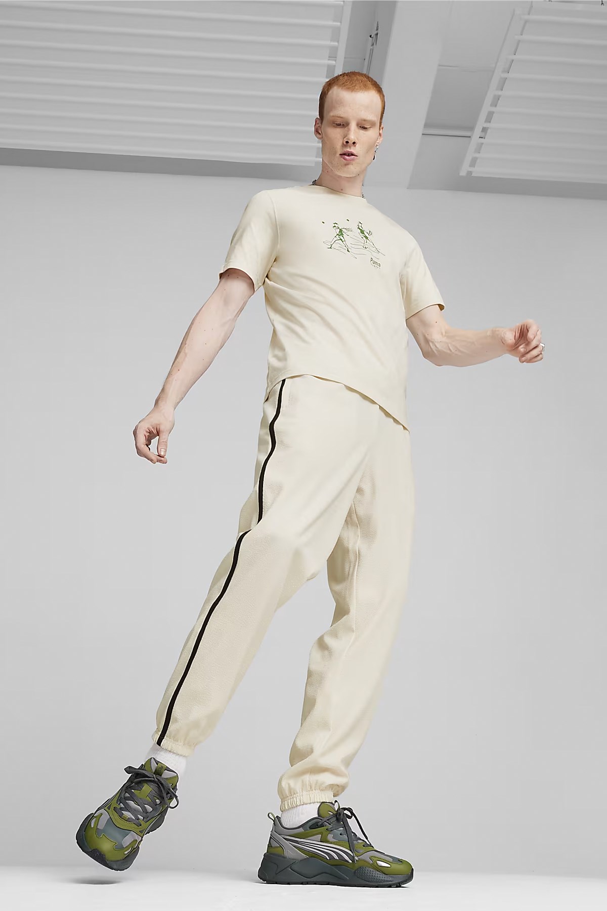 Puma Team Graphic Erkek Tişört 62433487 Bej