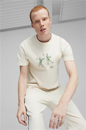 Puma Team Graphic Erkek Tişört 62433487 Bej
