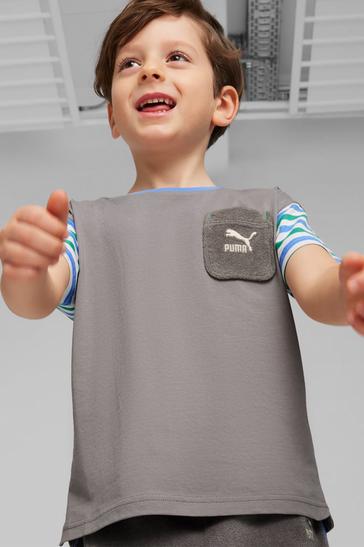 Puma Summer Camp Classıcs Çocuk Tişört 62435855 Gri