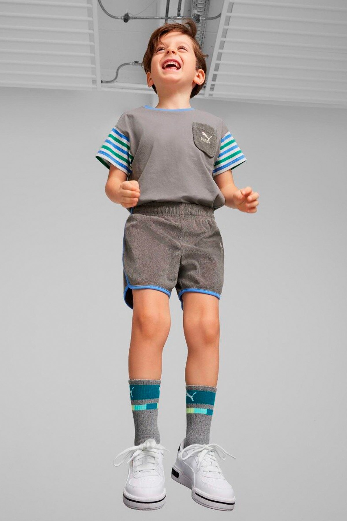 Puma Summer Camp Classıcs Çocuk Şort 62436455 Gri
