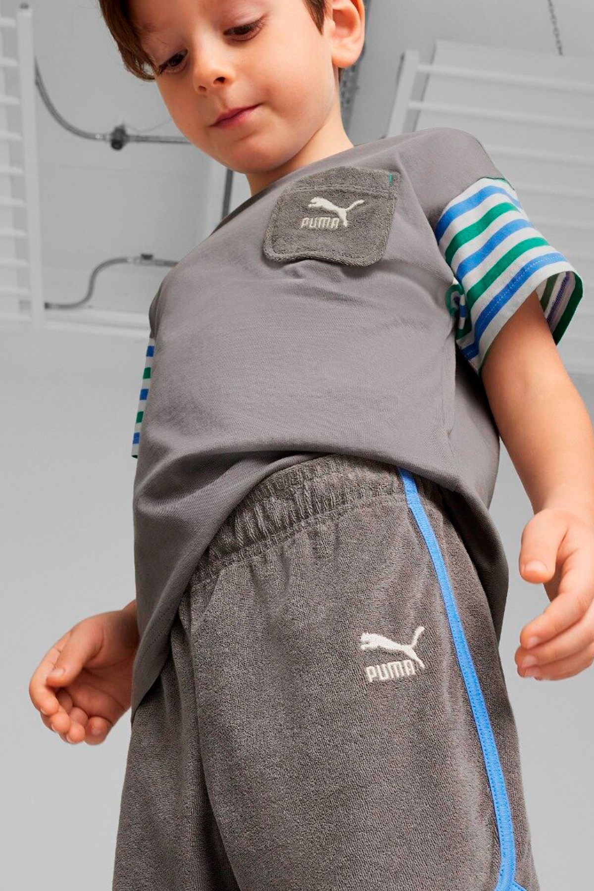 Puma Summer Camp Classıcs Çocuk Şort 62436455 Gri