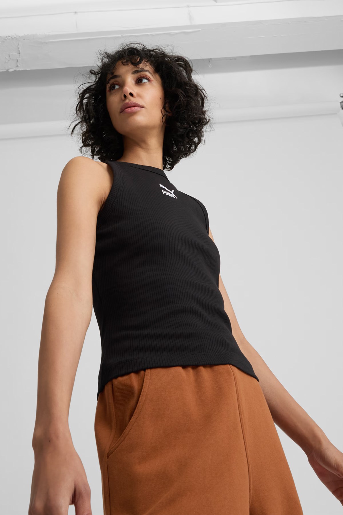 Puma Classıcs Ribbed Slim Kadın Atlet 62437101 Siyah