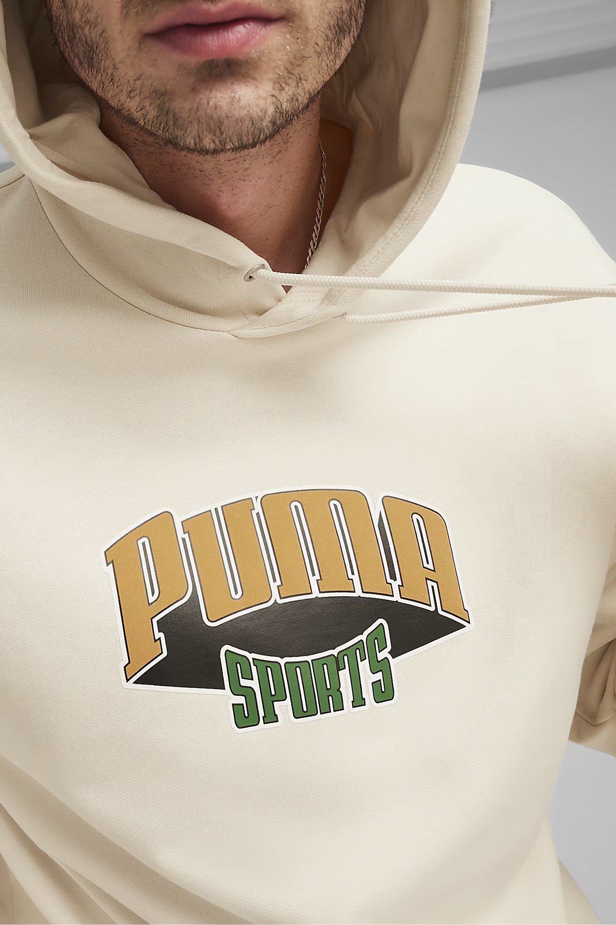Puma Team For The Fanbase Erkek Kapüşonlu Sweat 62439687 Ekru