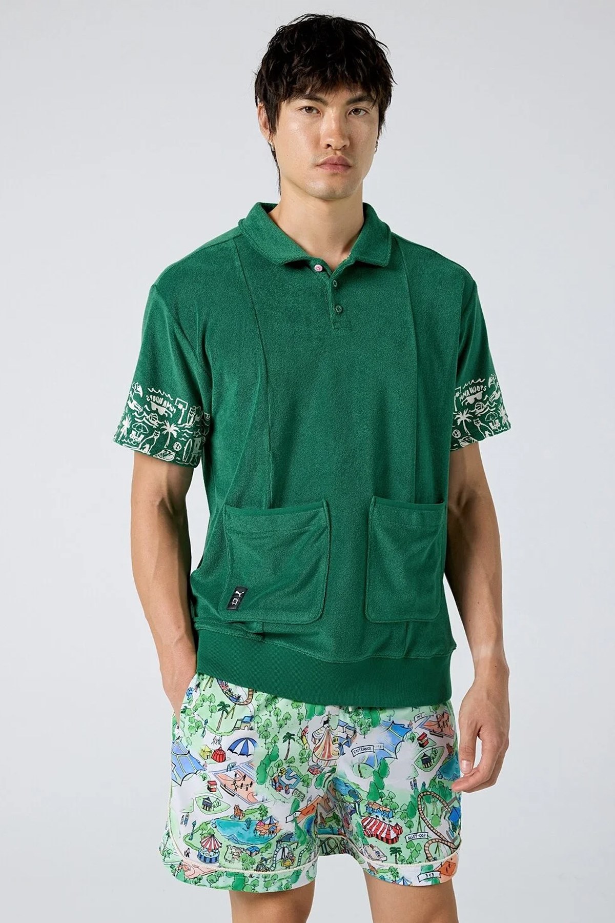 Puma The Fairgrounds Terry Havlu Polo Tişört 62468701 Yeşil