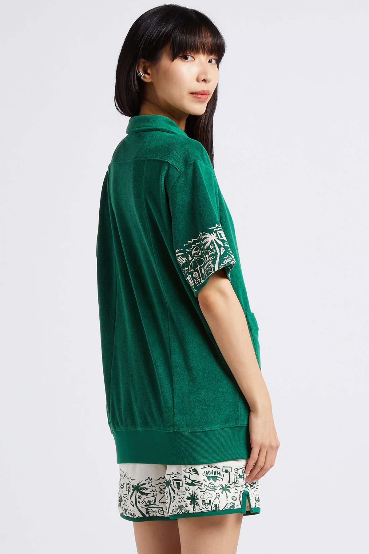 Puma The Fairgrounds Terry Havlu Polo Tişört 62468701 Yeşil