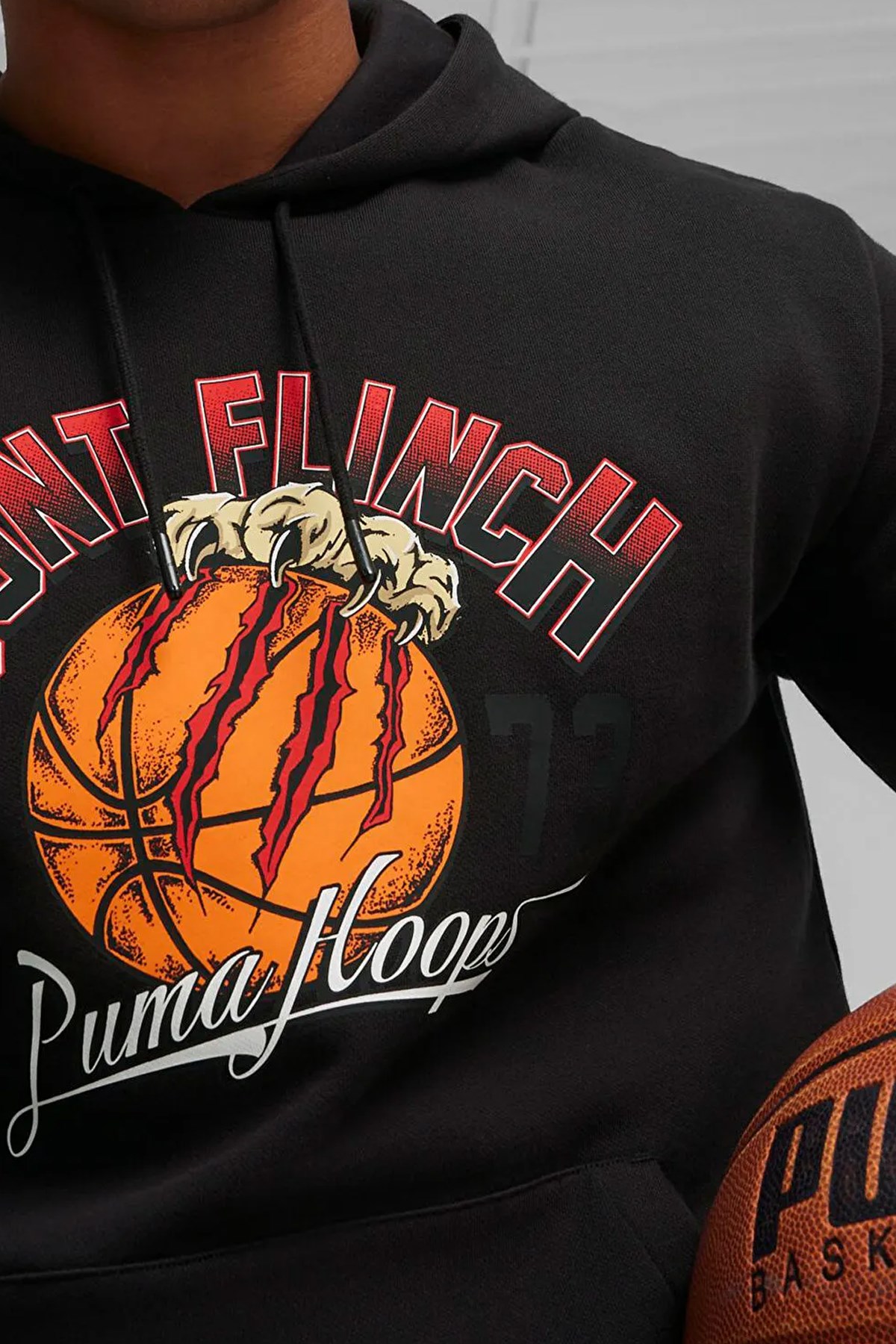 Puma Graphic Booster Erkek Kapüşonlu Sweat 62481201 Siyah