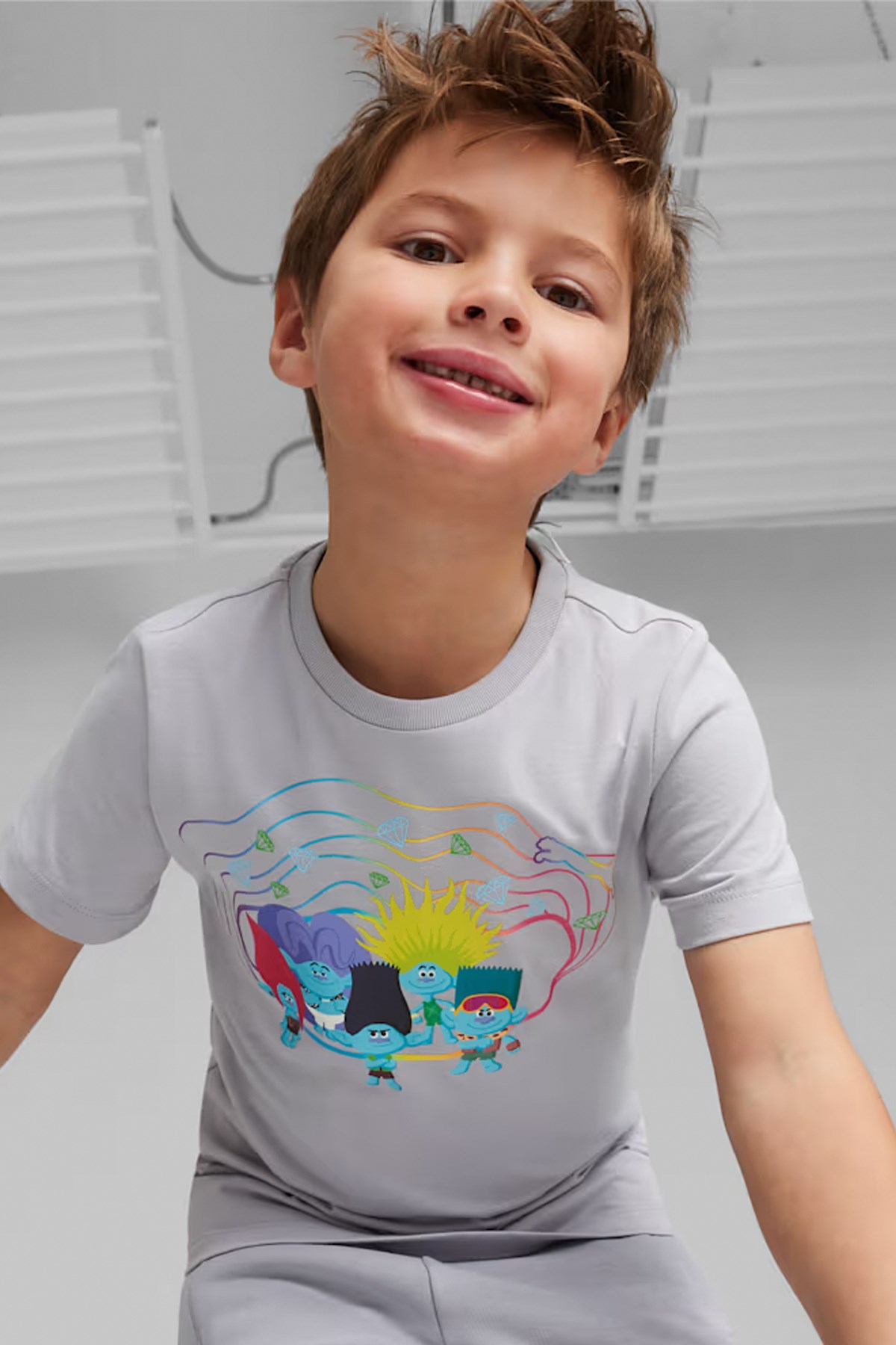 Puma X Trolls Çocuk Tişört 62481663 Gri