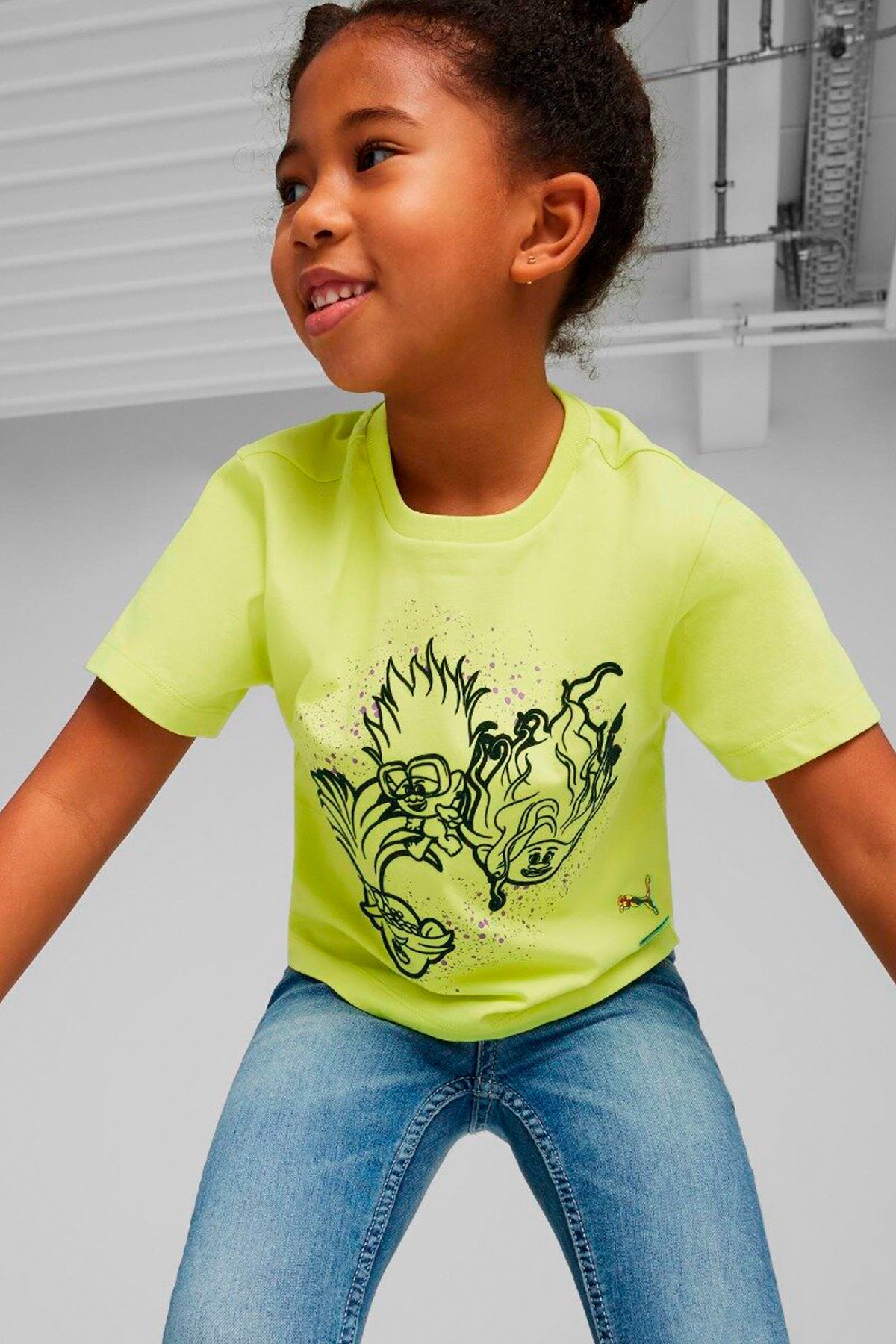 Puma X Trolls Graphic Çocuk Tişört 62485438 Sarı