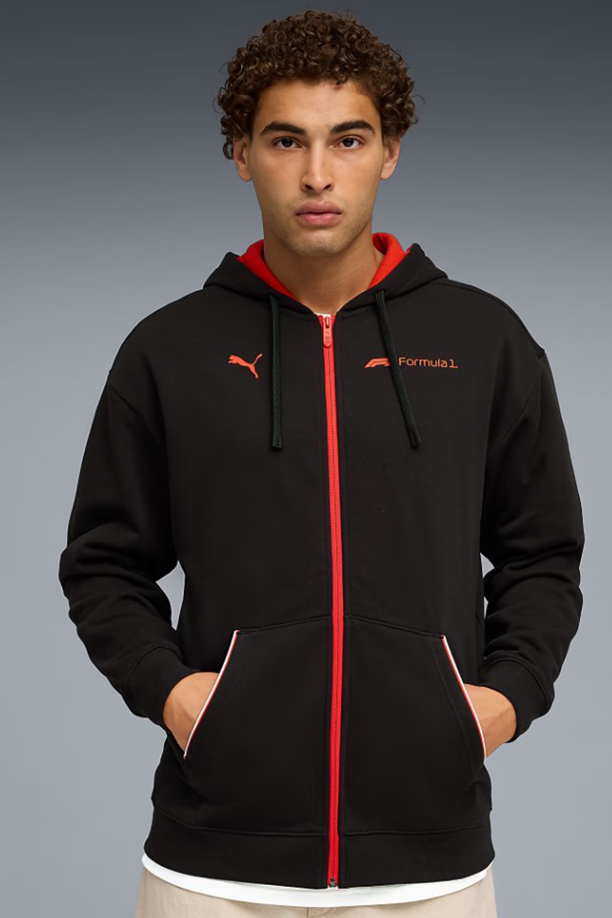 Puma F1 Essential Fullzip Erkek Sweatshirt Siyah