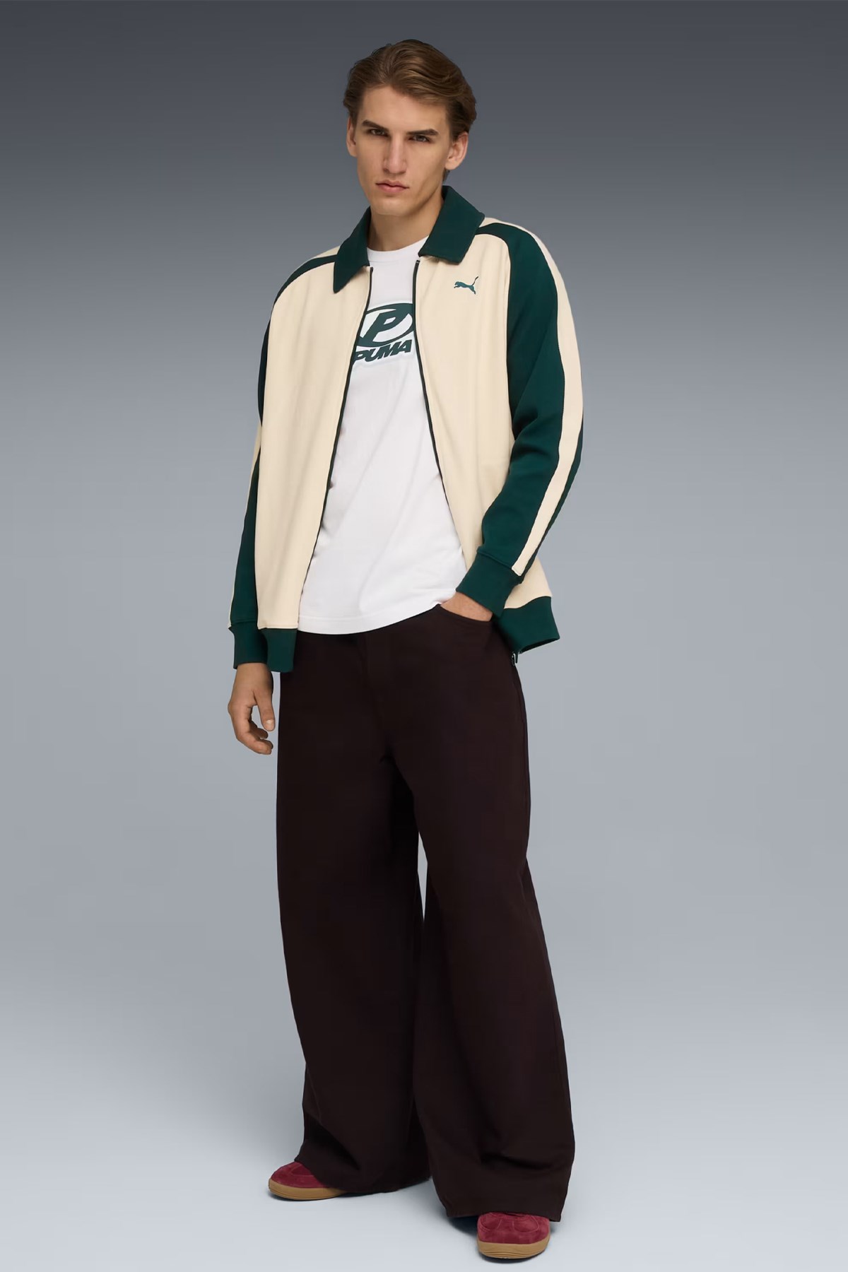Puma T7 Relaxed Track Unisex Ceket Bej
