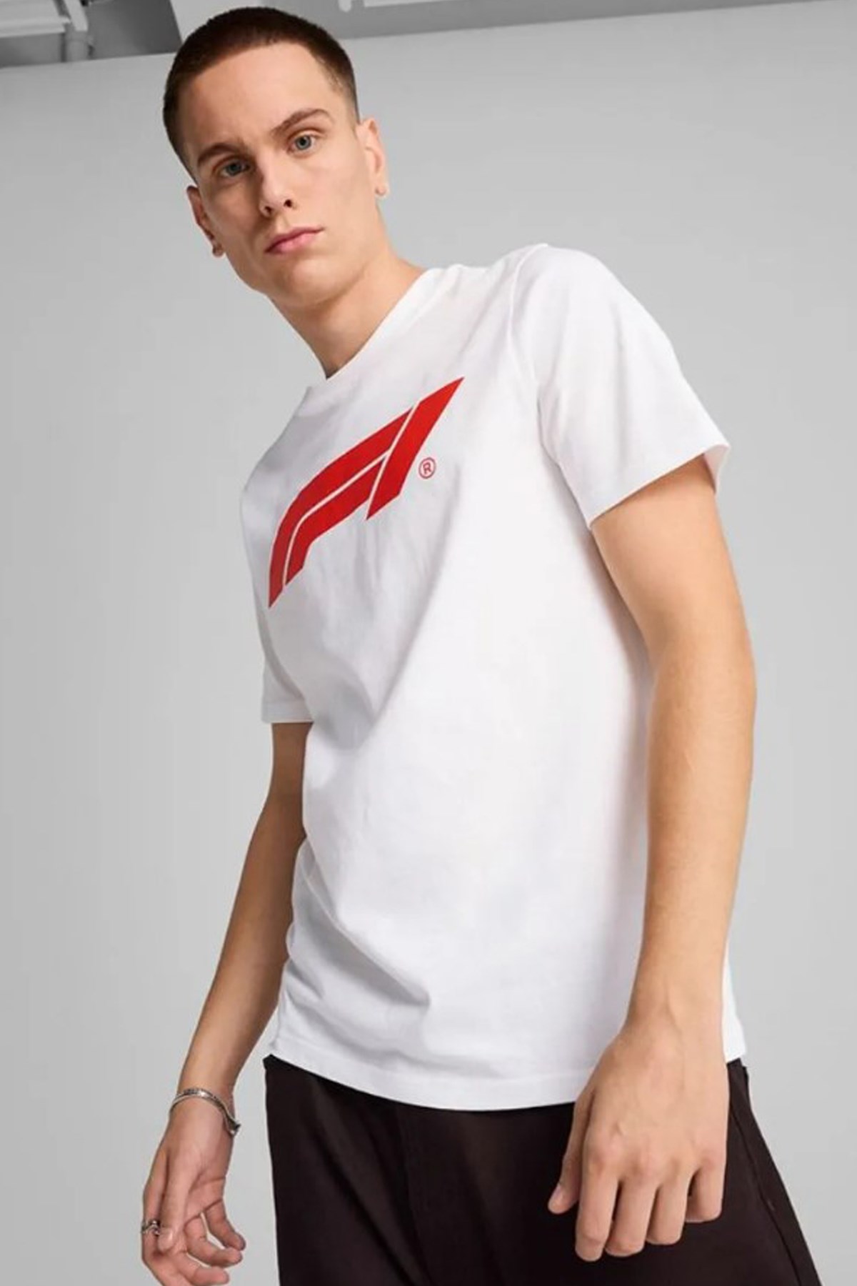 Puma F1 Ess Logo Erkek Tişört 63326402 Beyaz