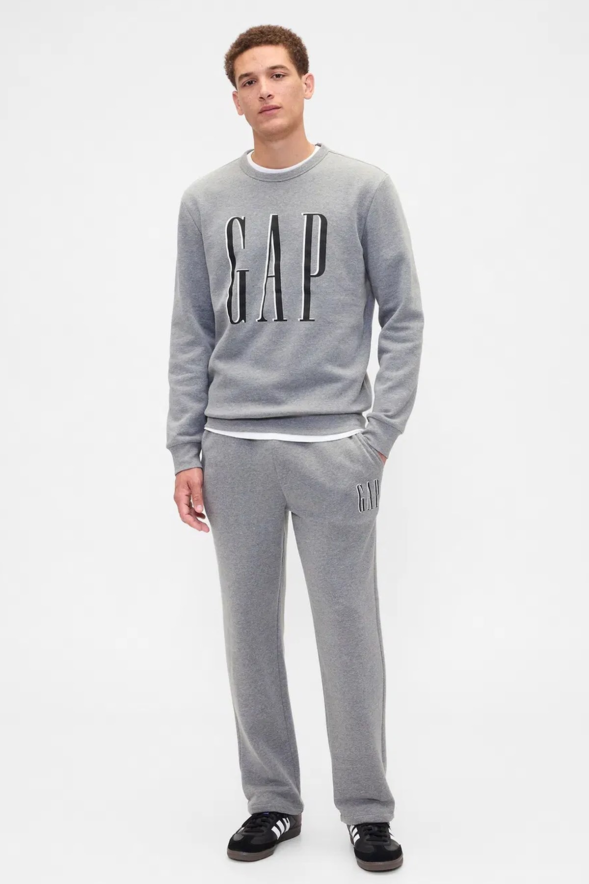 Gap V-Lw Db Fleece Erkek Sweatshirt 645634014 Gri