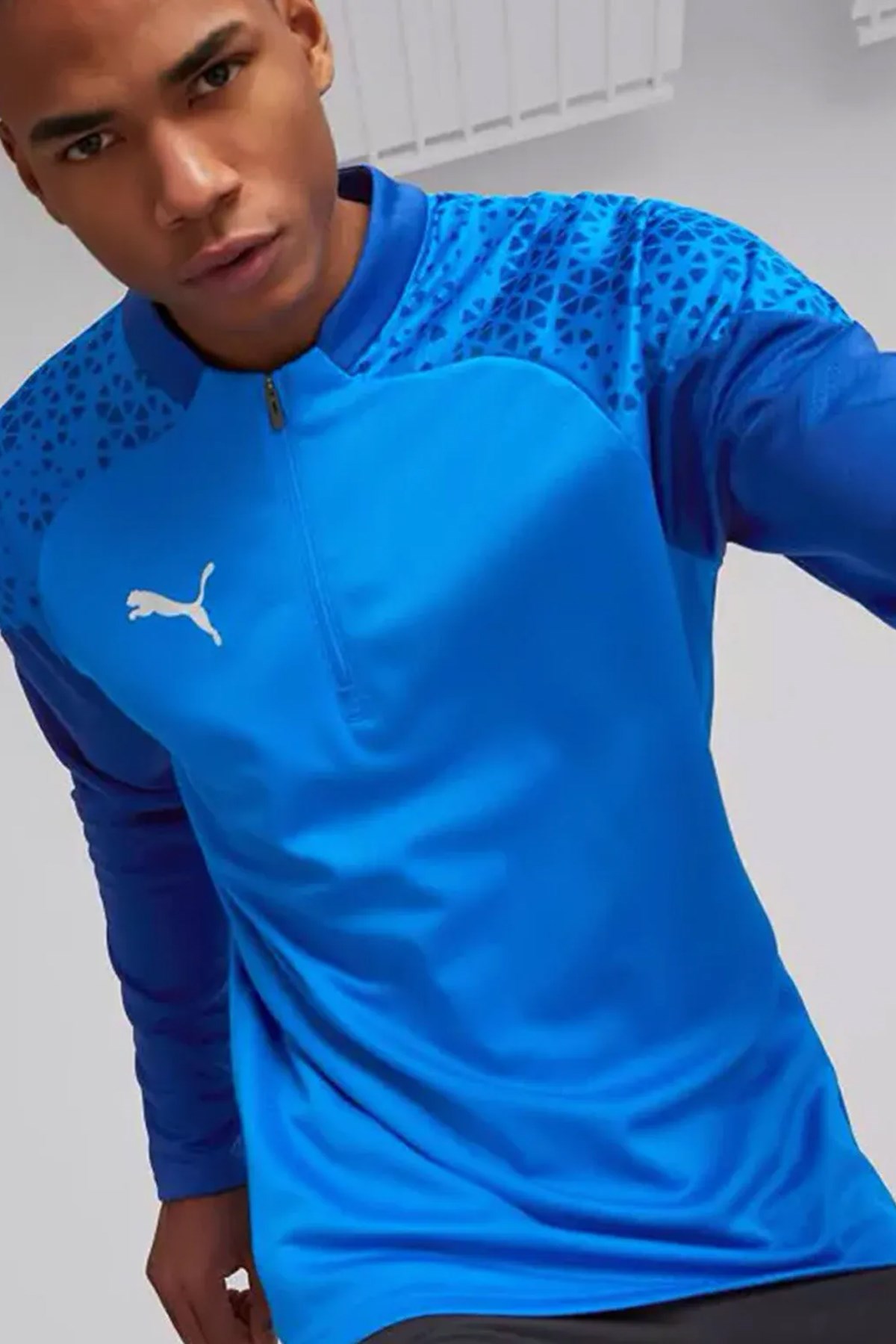Puma Teamcup Training 1/4 Fermuarlı Sweat  65798202 Mavi