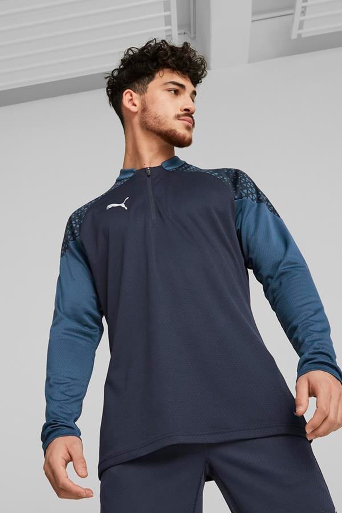 Puma Teamcup Training Yarım Fermuar Antreman Sweat 65798206 Lacivert