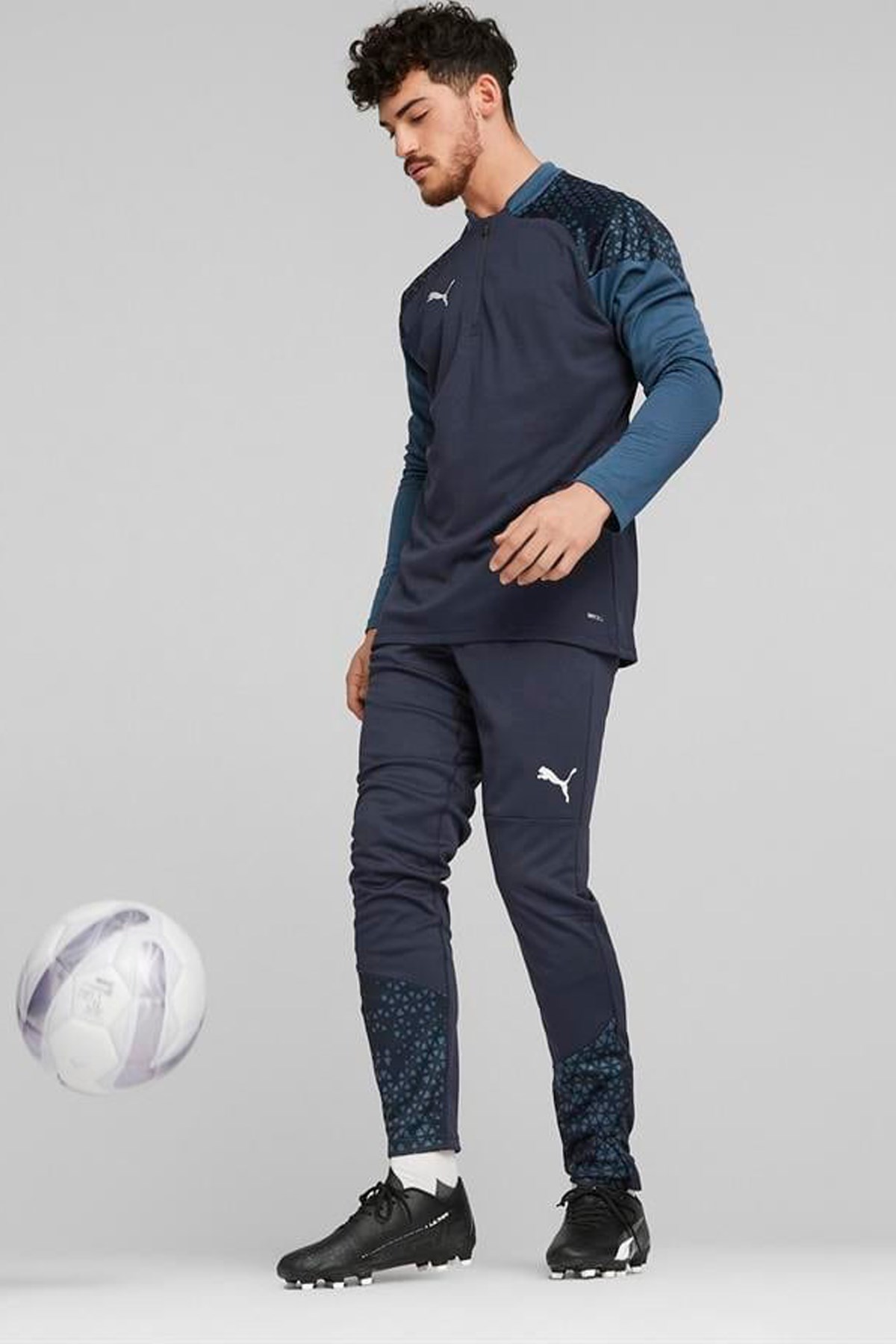 Puma Teamcup Training Yarım Fermuar Antreman Sweat 65798206 Lacivert