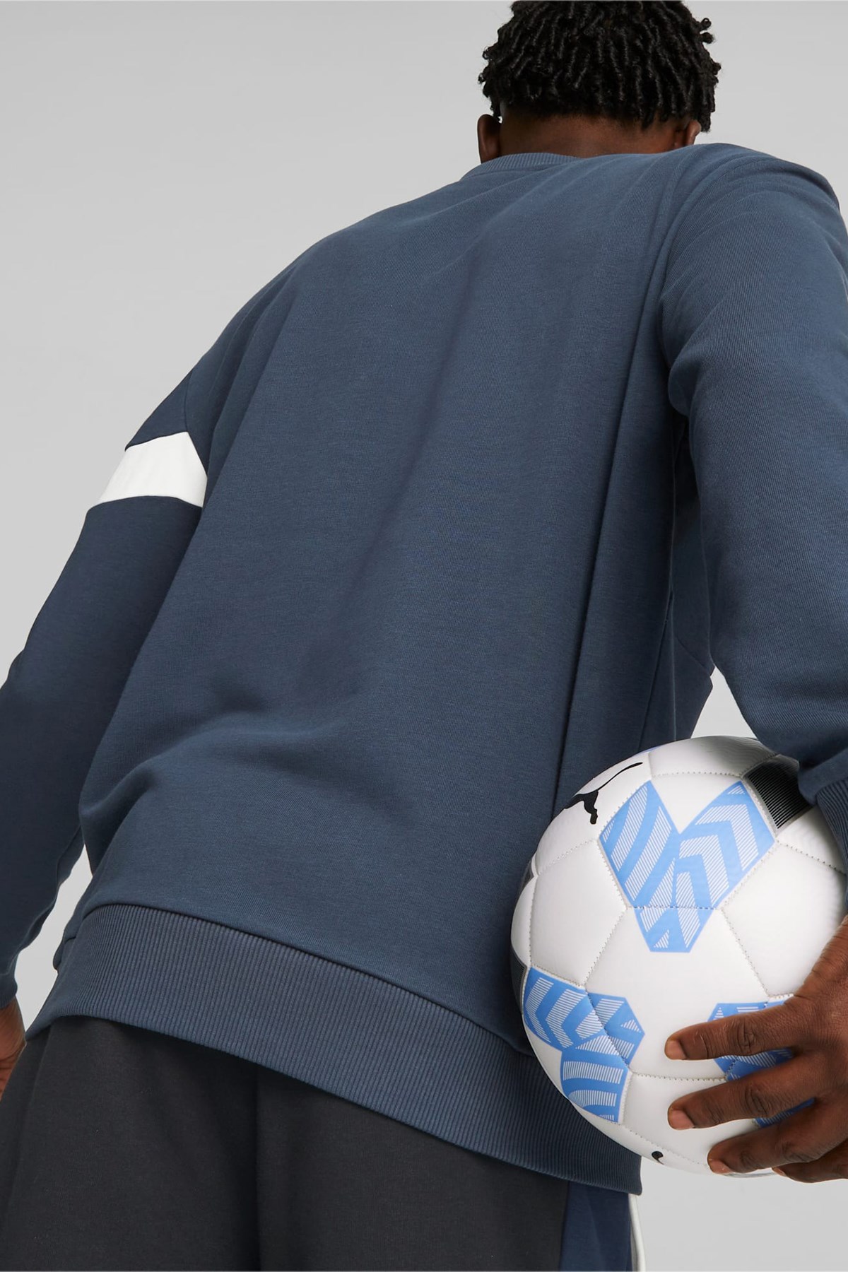 Puma King Top Crew Erkek Sweatshirt 65834201 Mavi