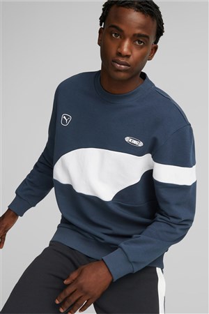 Puma King Top Crew Erkek Sweatshirt 65834201 Mavi