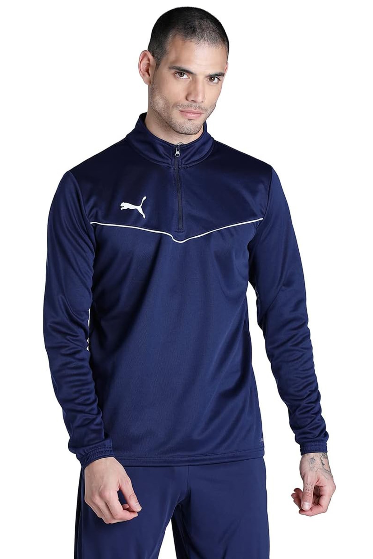 Puma Team Rise 1/4 Fermuarlı Erkek Sweat 65909706 Lacivert