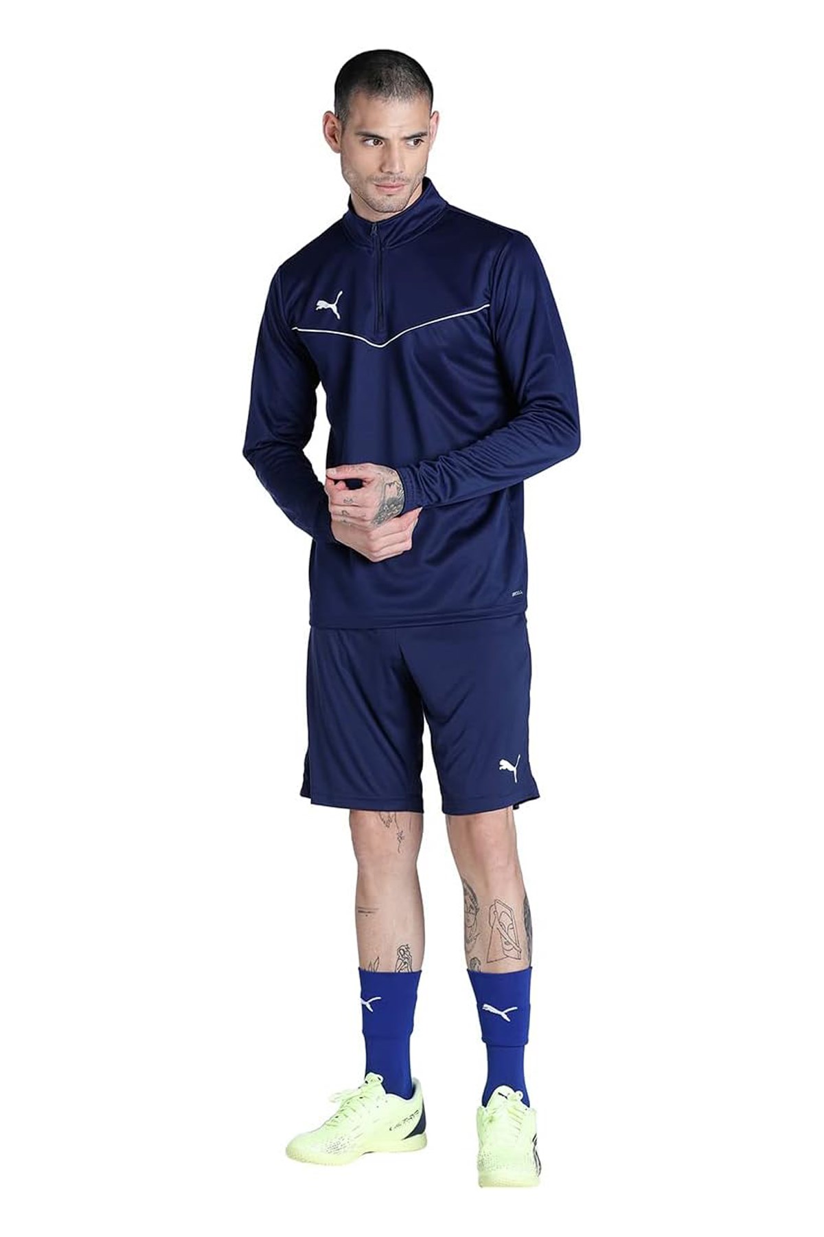 Puma Team Rise 1/4 Fermuarlı Erkek Sweat 65909706 Lacivert