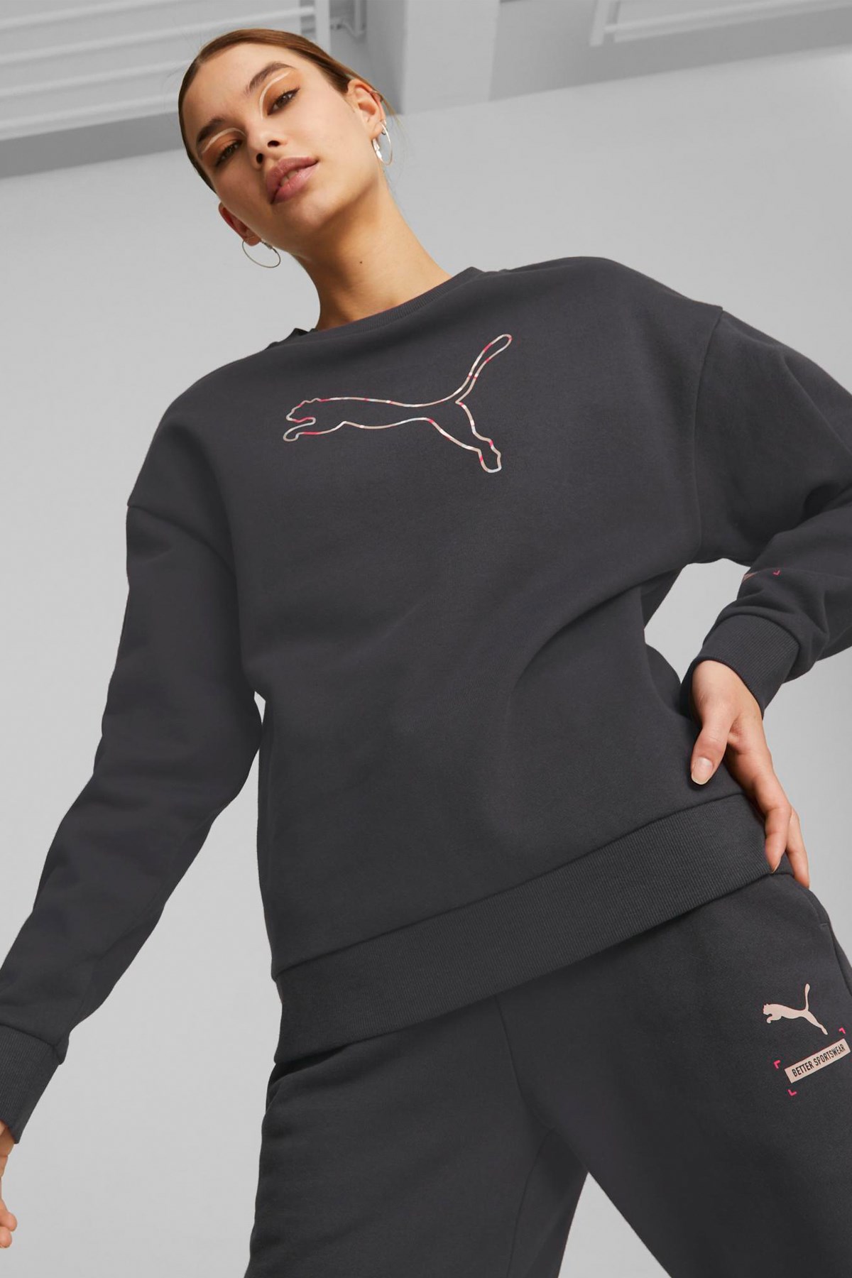 Puma Better Crew FL Kadın Sweatshirt 67003575 Siyah