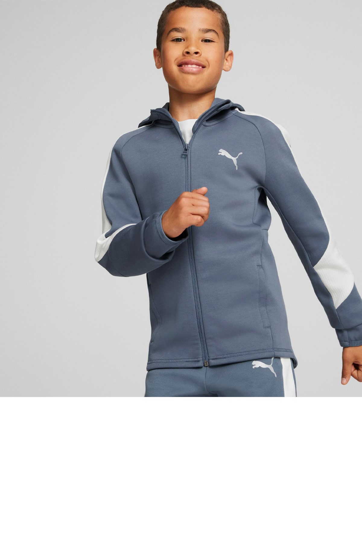 Puma Evostripe Full-Zip Çocuk Sweatshirt 67006818 Mavi