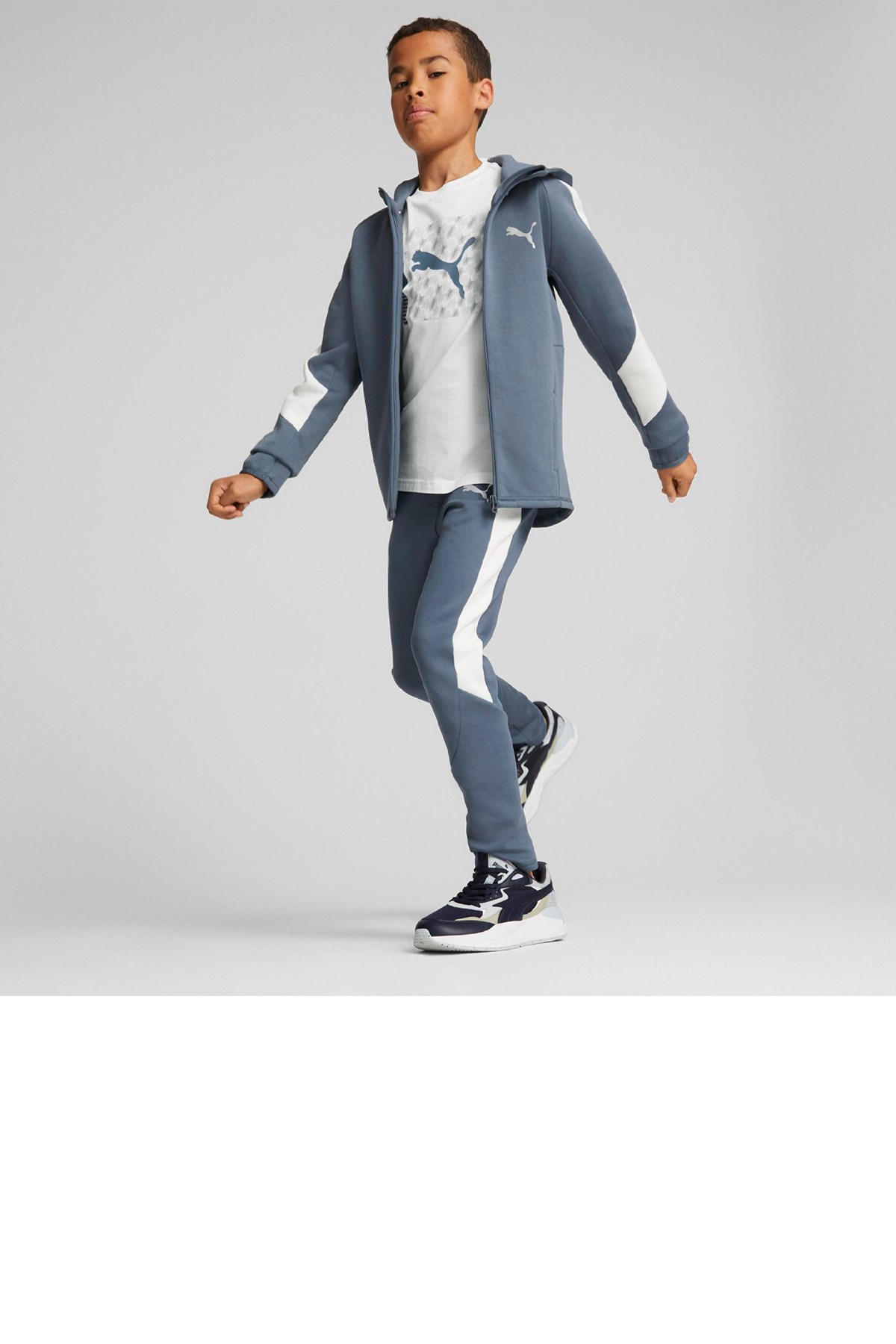 Puma Evostripe Full-Zip Çocuk Sweatshirt 67006818 Mavi