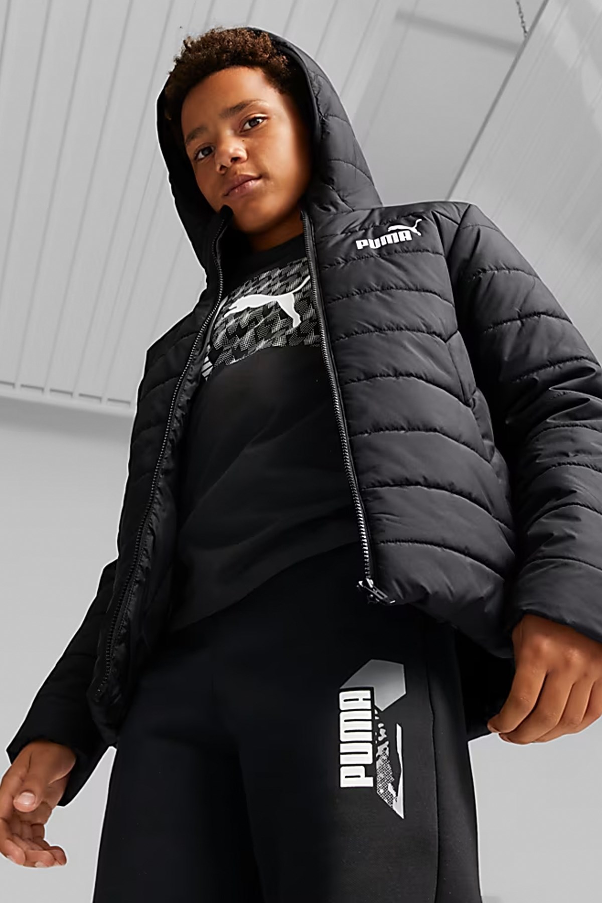 Puma Ess Padded Çocuk Mont 67055901 Siyah