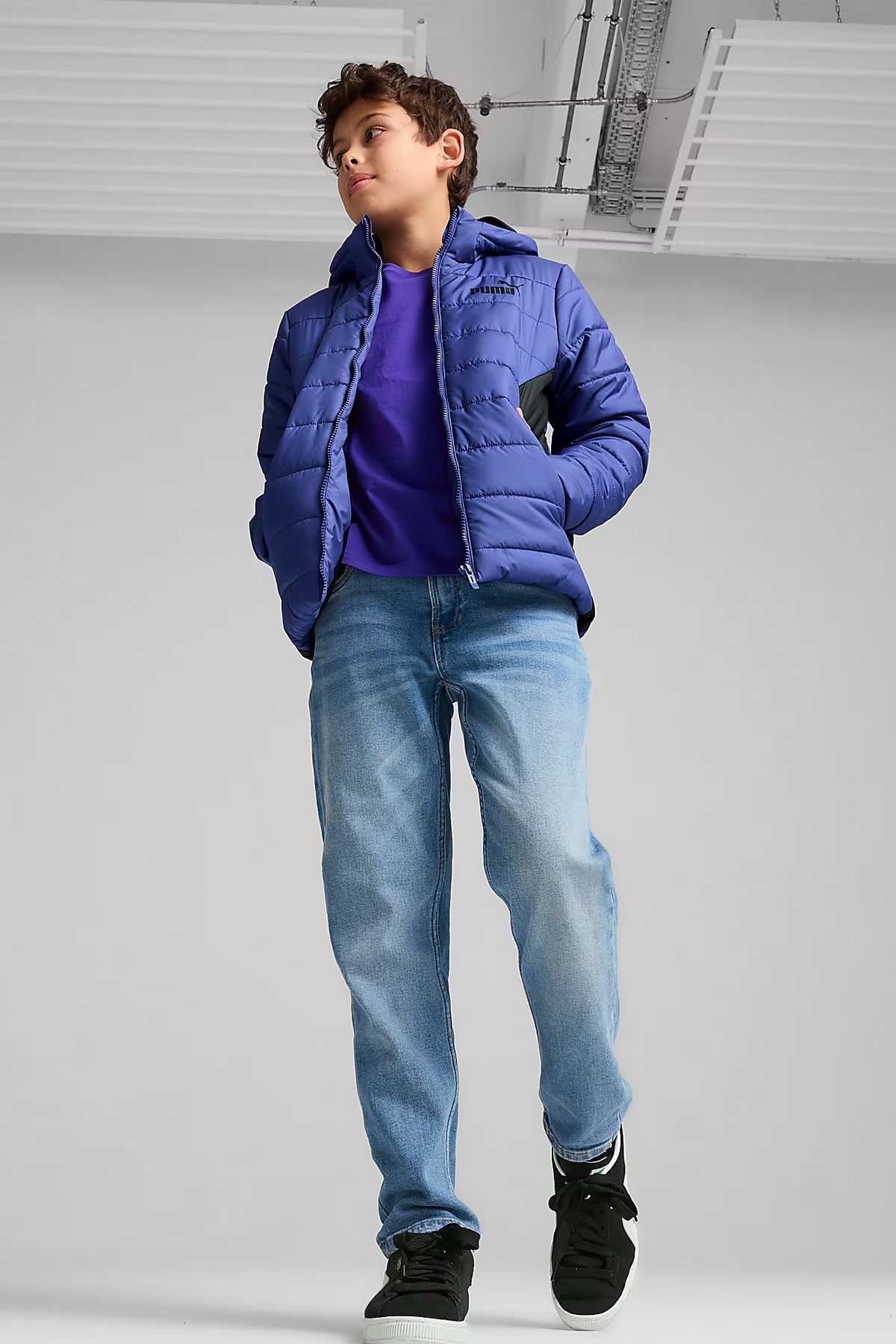 Puma Ess Padded Çocuk Mont 67055927 Mor