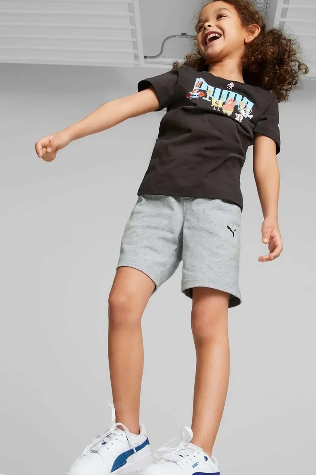 Puma X Spongebob Logo Çocuk Tişört 67366801 Siyah