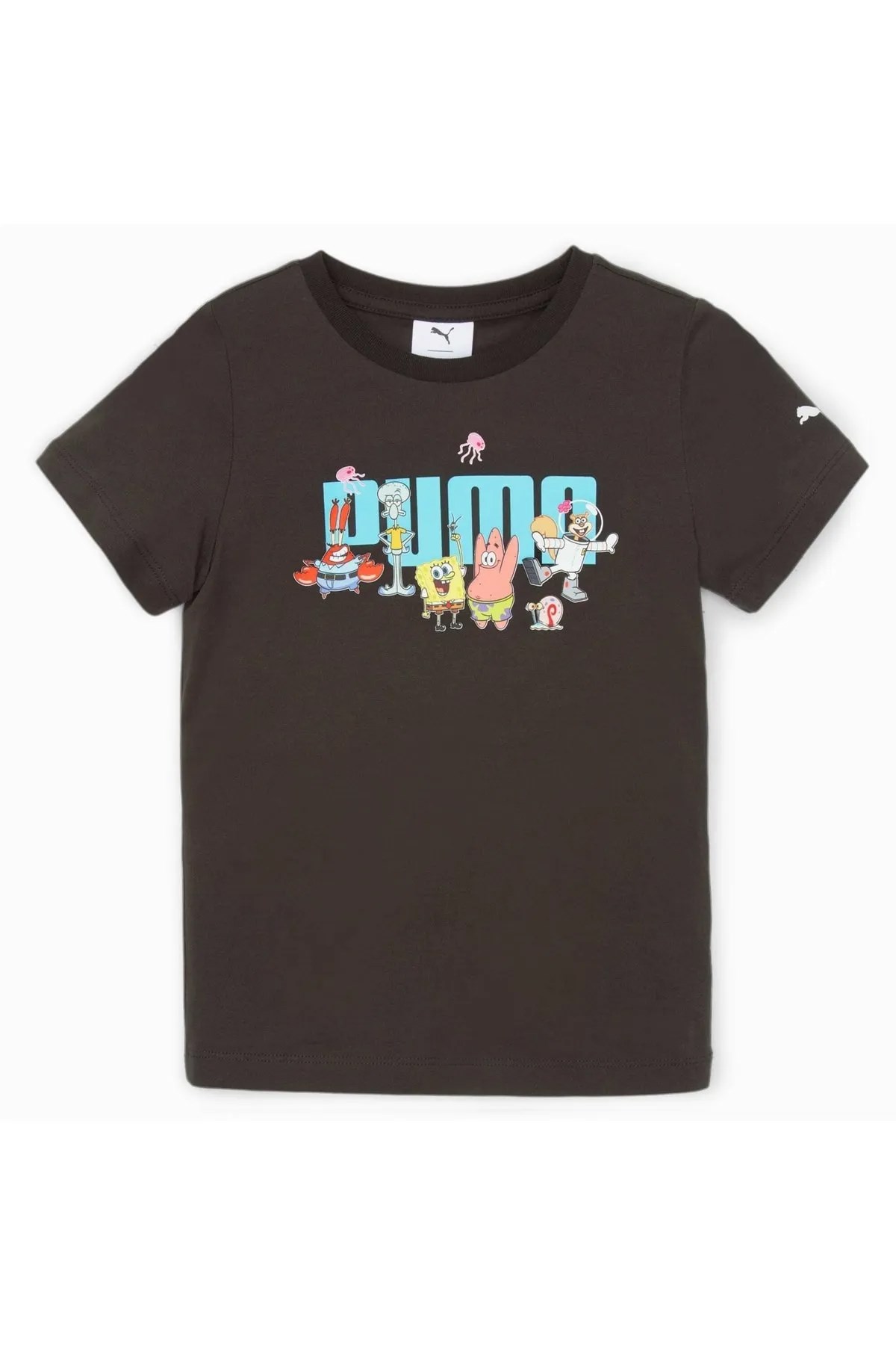 Puma X Spongebob Logo Çocuk Tişört 67366801 Siyah