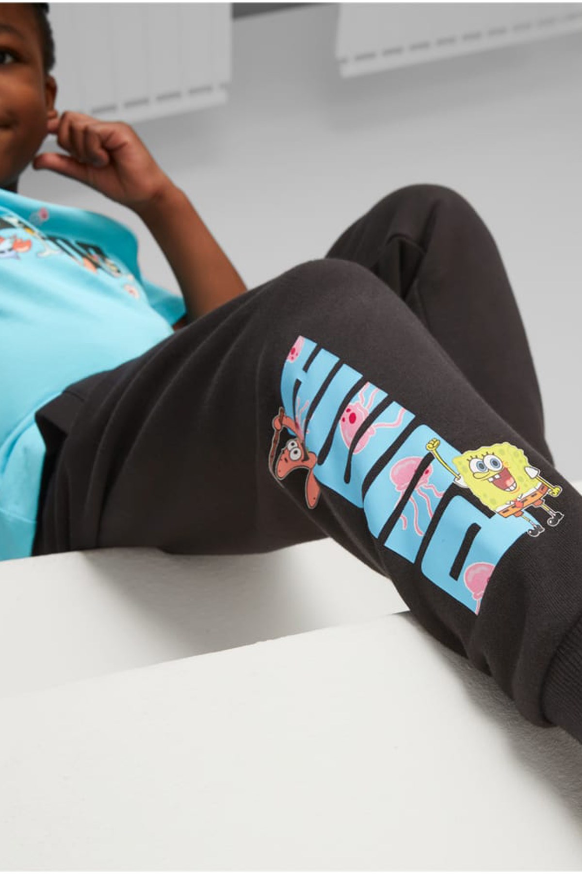 Puma X Spongebob Çocuk Eşofman Altı 67367601 Siyah