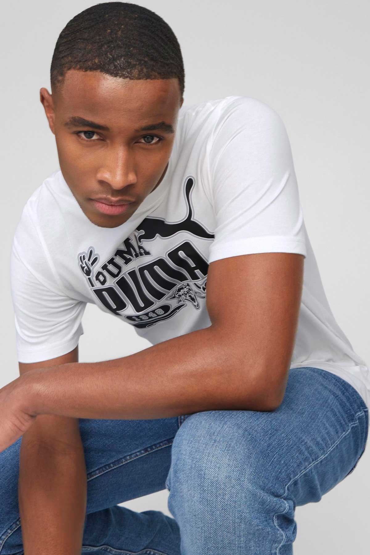 Puma Graphics Icon Erkek Tişört 67447602 Beyaz