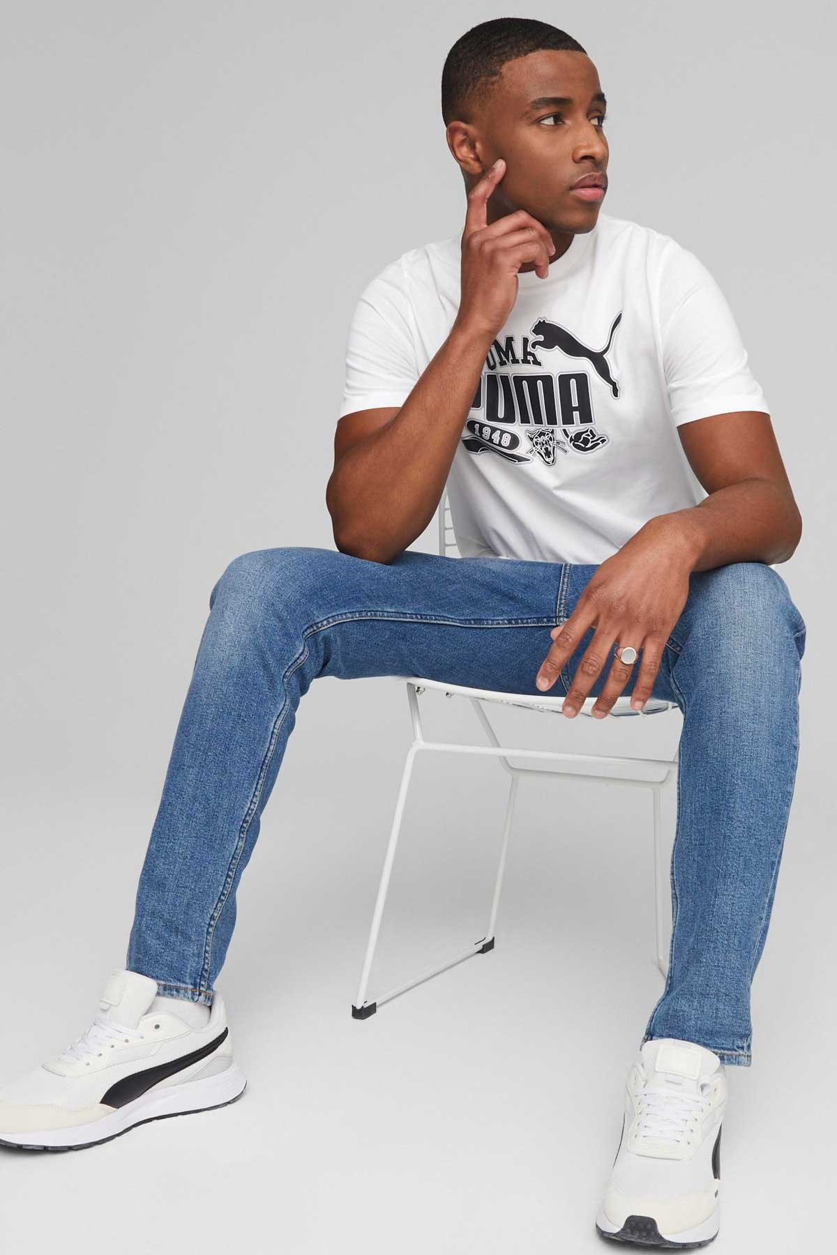 Puma Graphics Icon Erkek Tişört 67447602 Beyaz