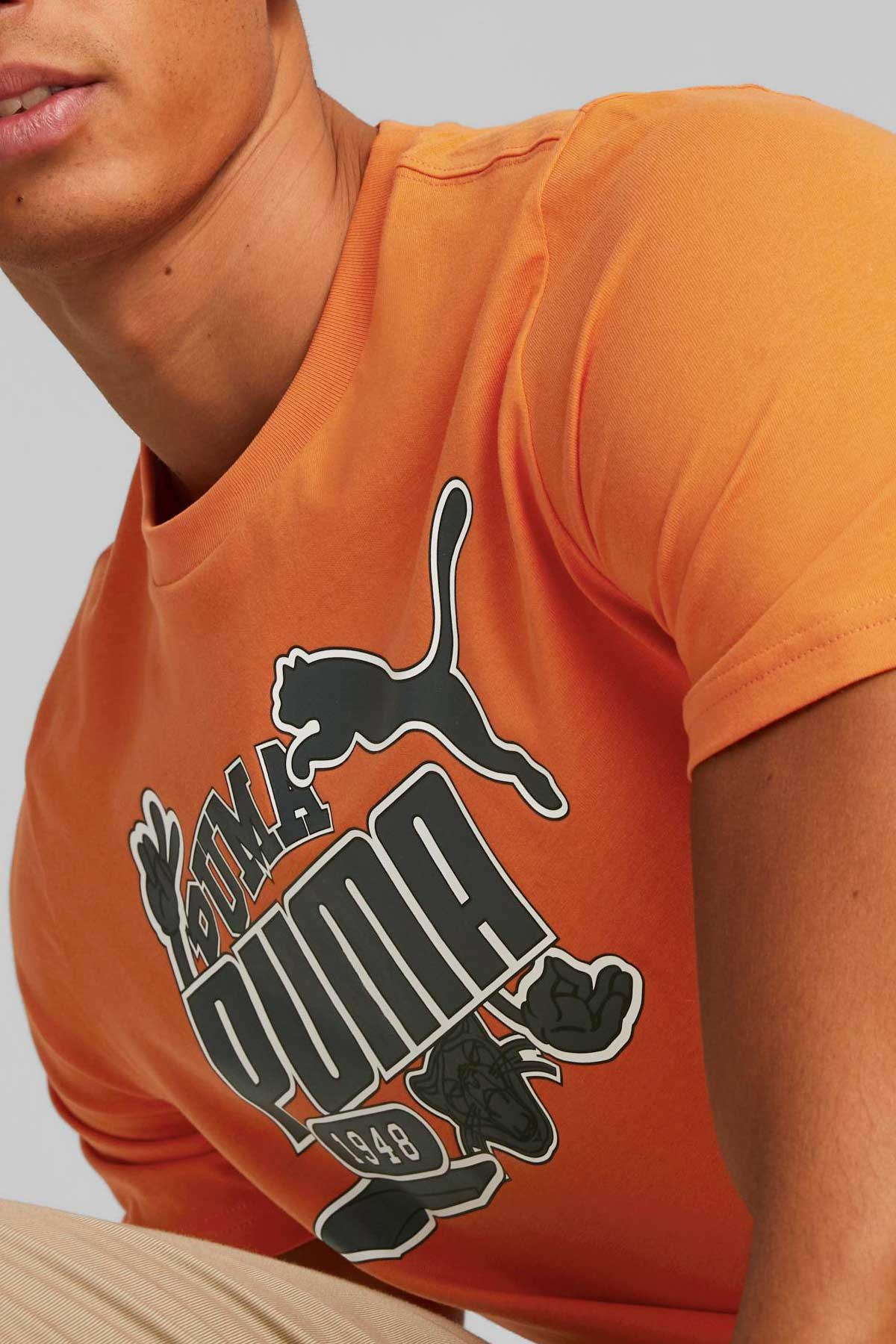 Puma Graphics Icon Erkek Tişört 67447623 Turuncu