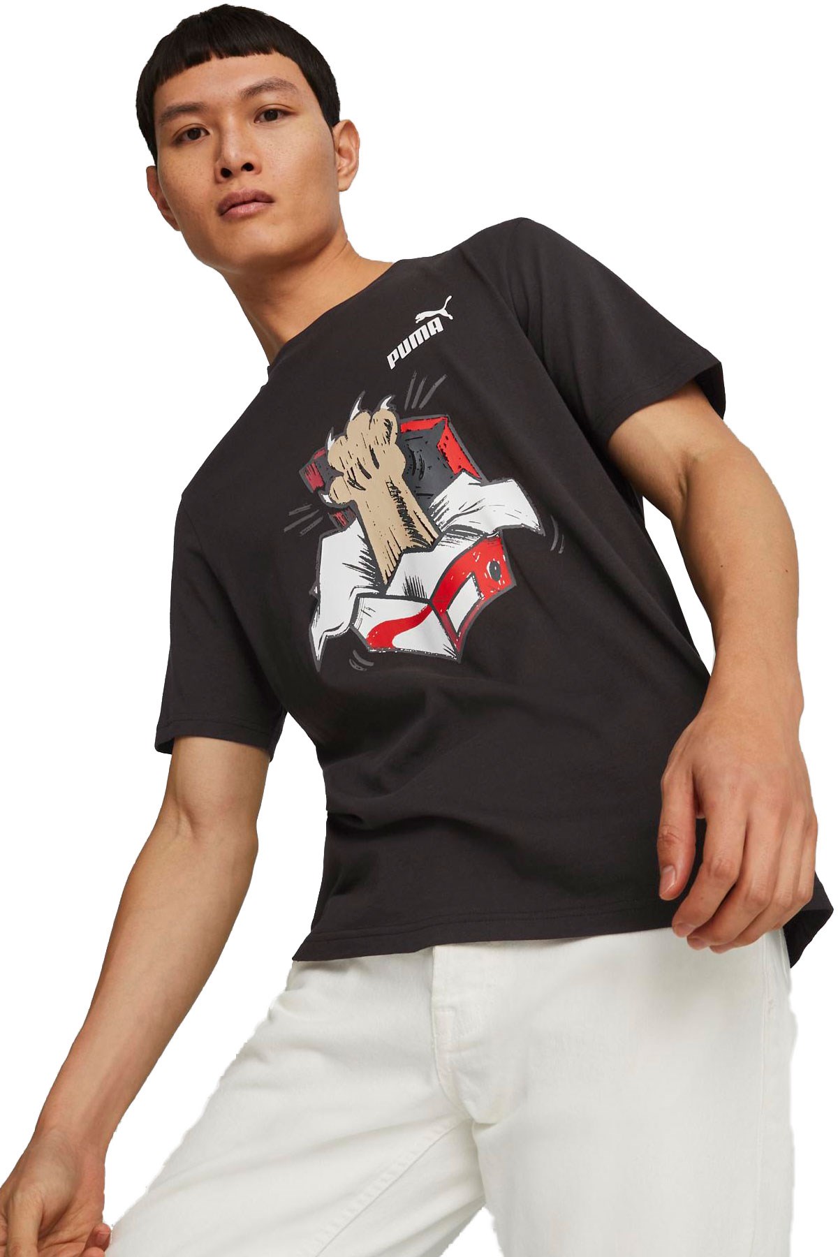 Puma Graphics Sneaker Erkek Tişört 67447801 Siyah