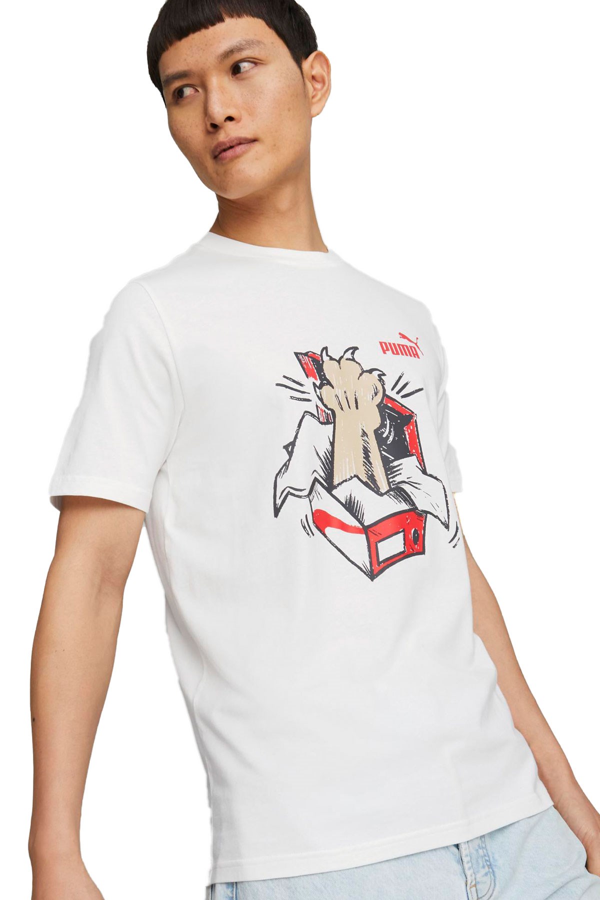 Puma Graphics Sneaker Erkek Tişört 67447802 Beyaz