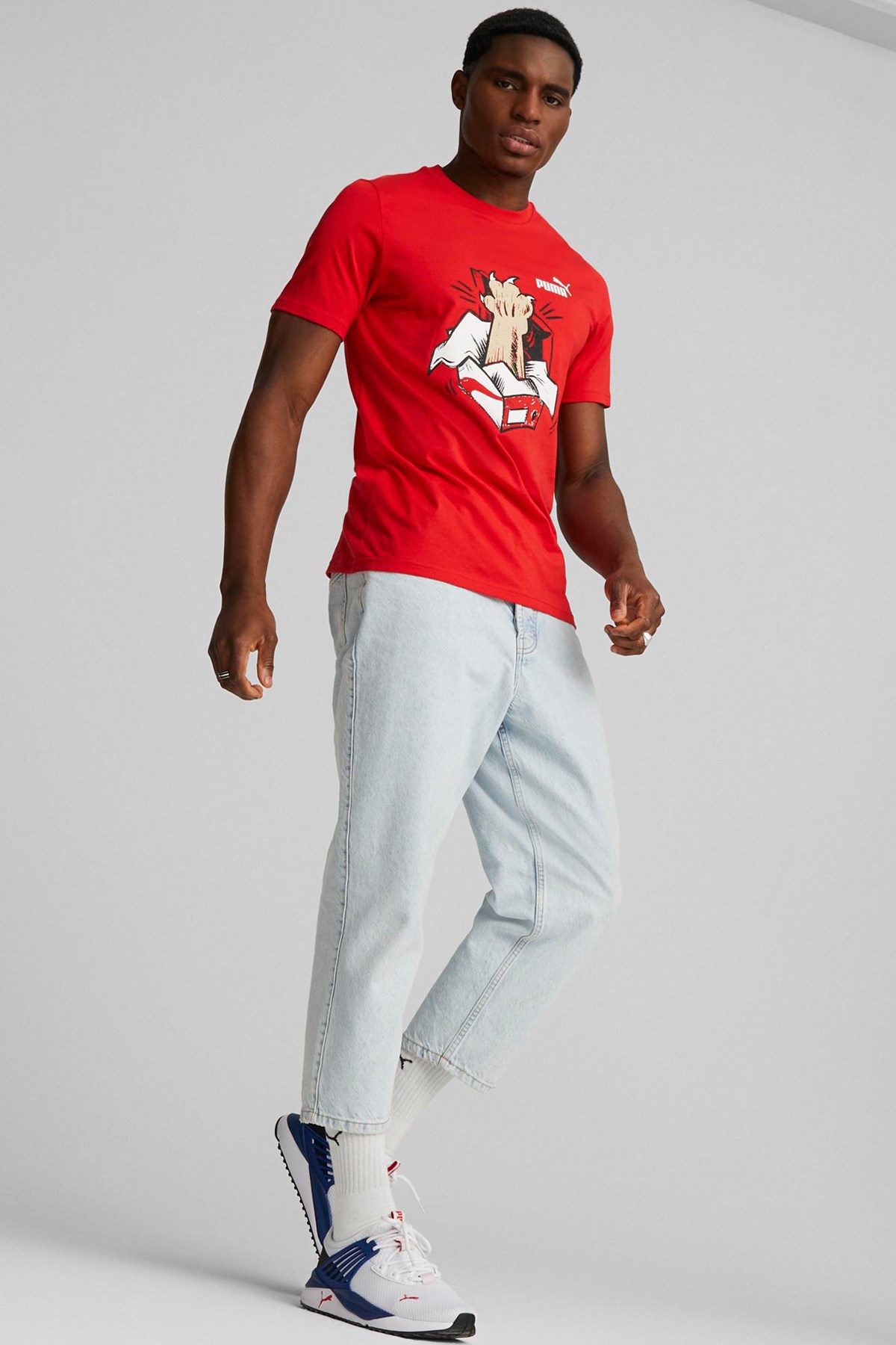 Puma Graphics Sneaker Erkek Tişört 67447811 Kırmızı