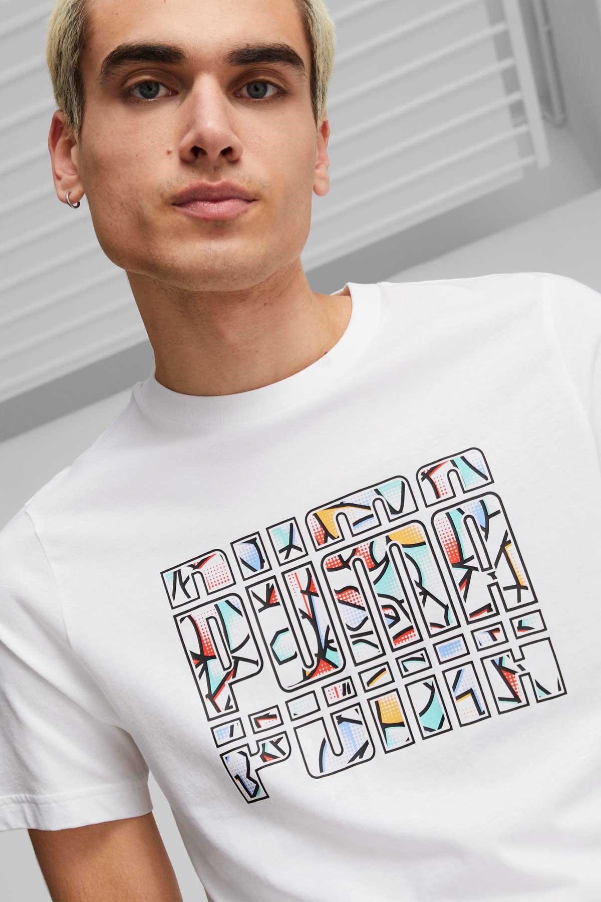 Puma Graphics Summer Erkek Tişört 67448202 Beyaz